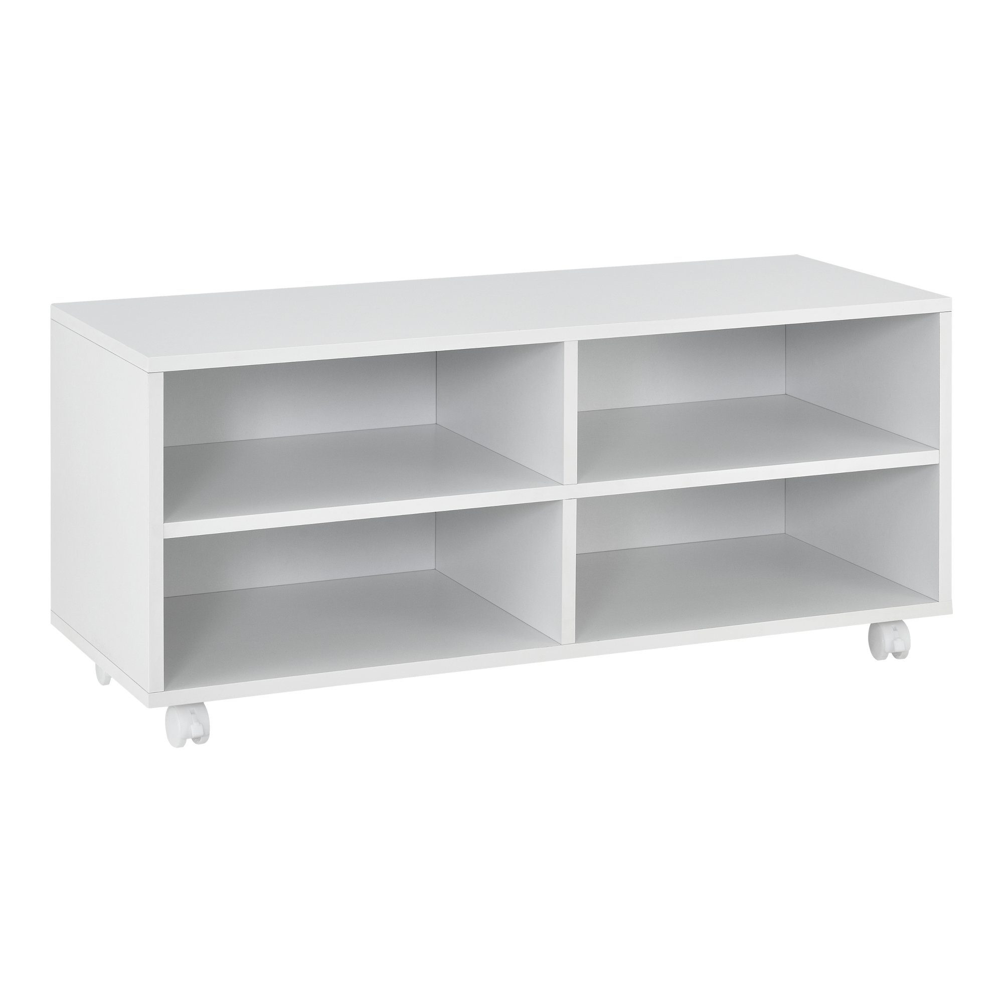 en.casa Lowboard, »Gränne« Rollbares Regal 90x35x40,5 cm Sideboard Weiß, ma günstig online kaufen