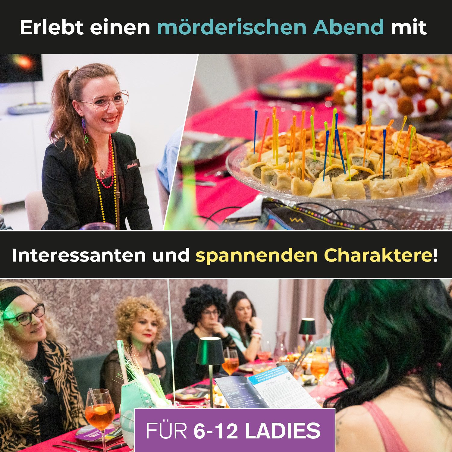 mitmach-krimi Spiel Krimi-Party, Disco Drama – Mord auf der Rollschuhbahn - Krimi-Party Spiel für 6-12 Ladies