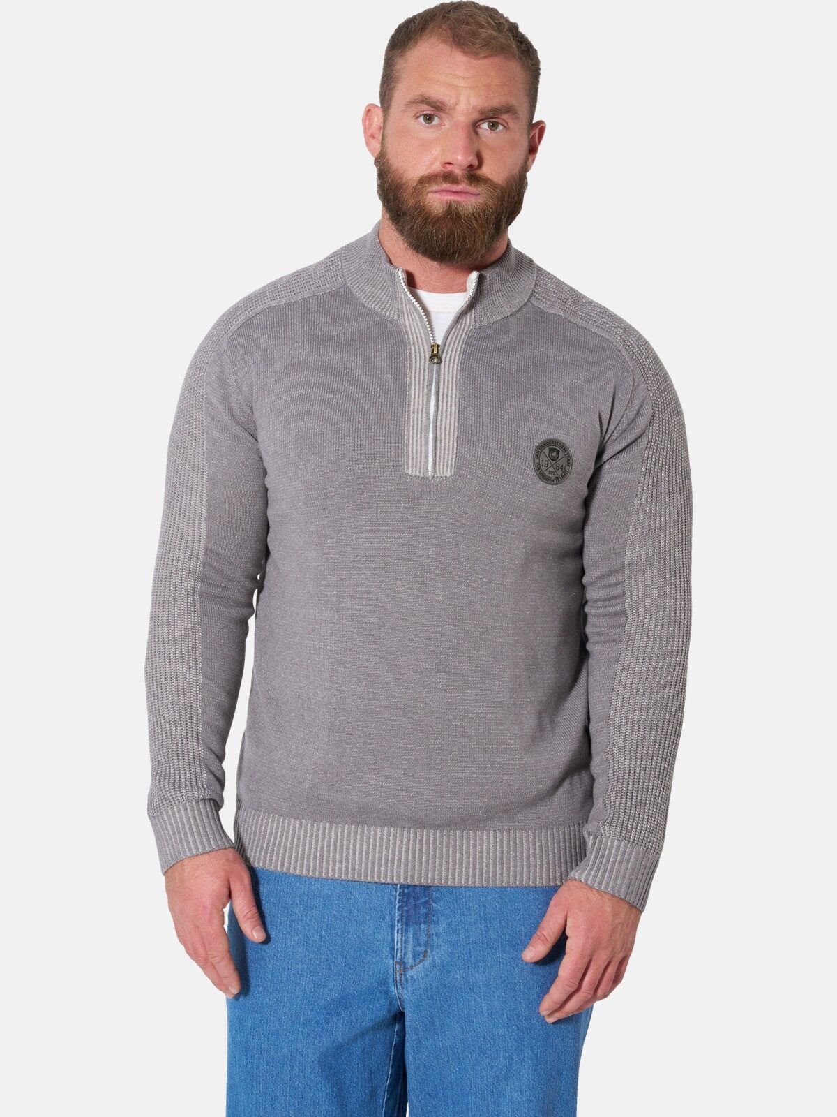 Jan Vanderstorm Strickpullover BENJAS mit schickem Troyerkragen