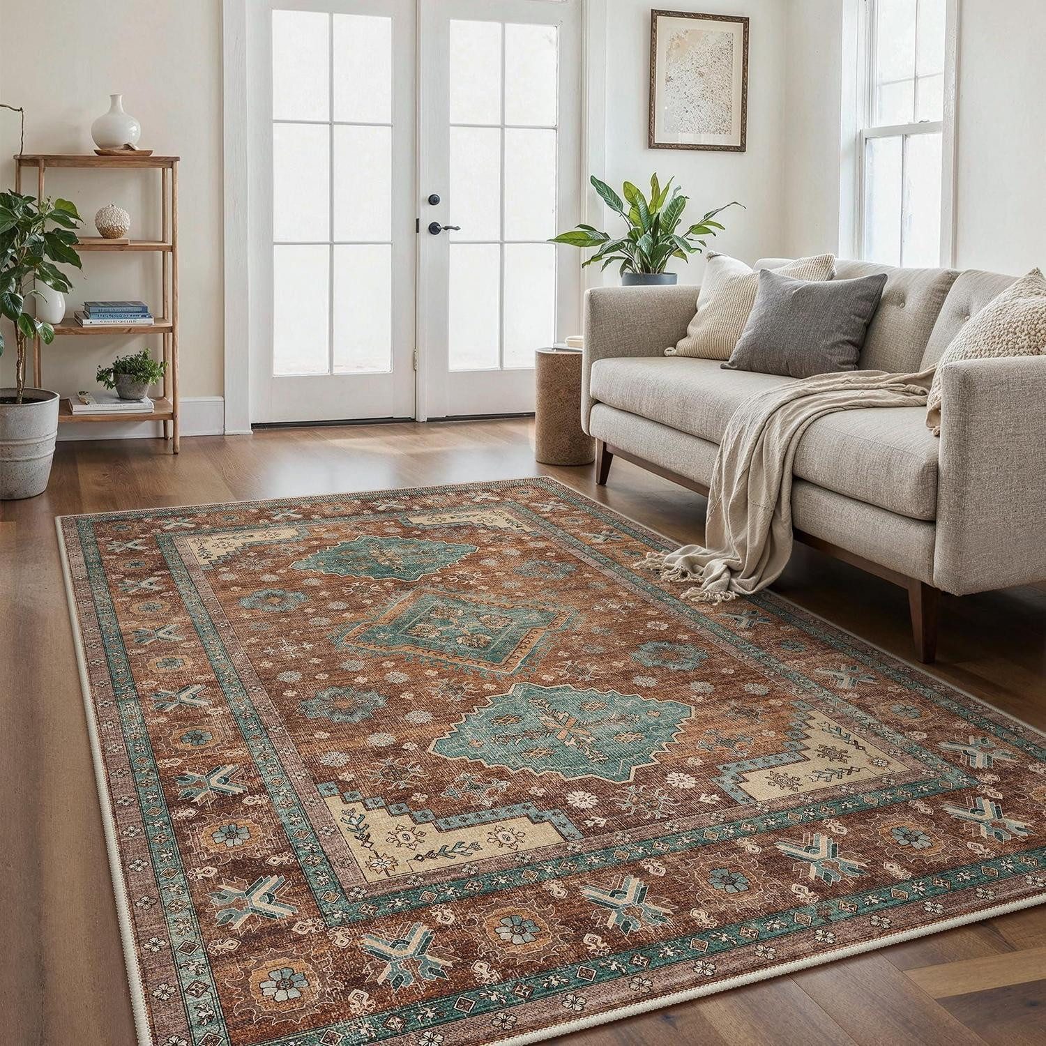 LuxusKollektion Teppich Wohnzimmer Teppich 160x230 Rot Vintage