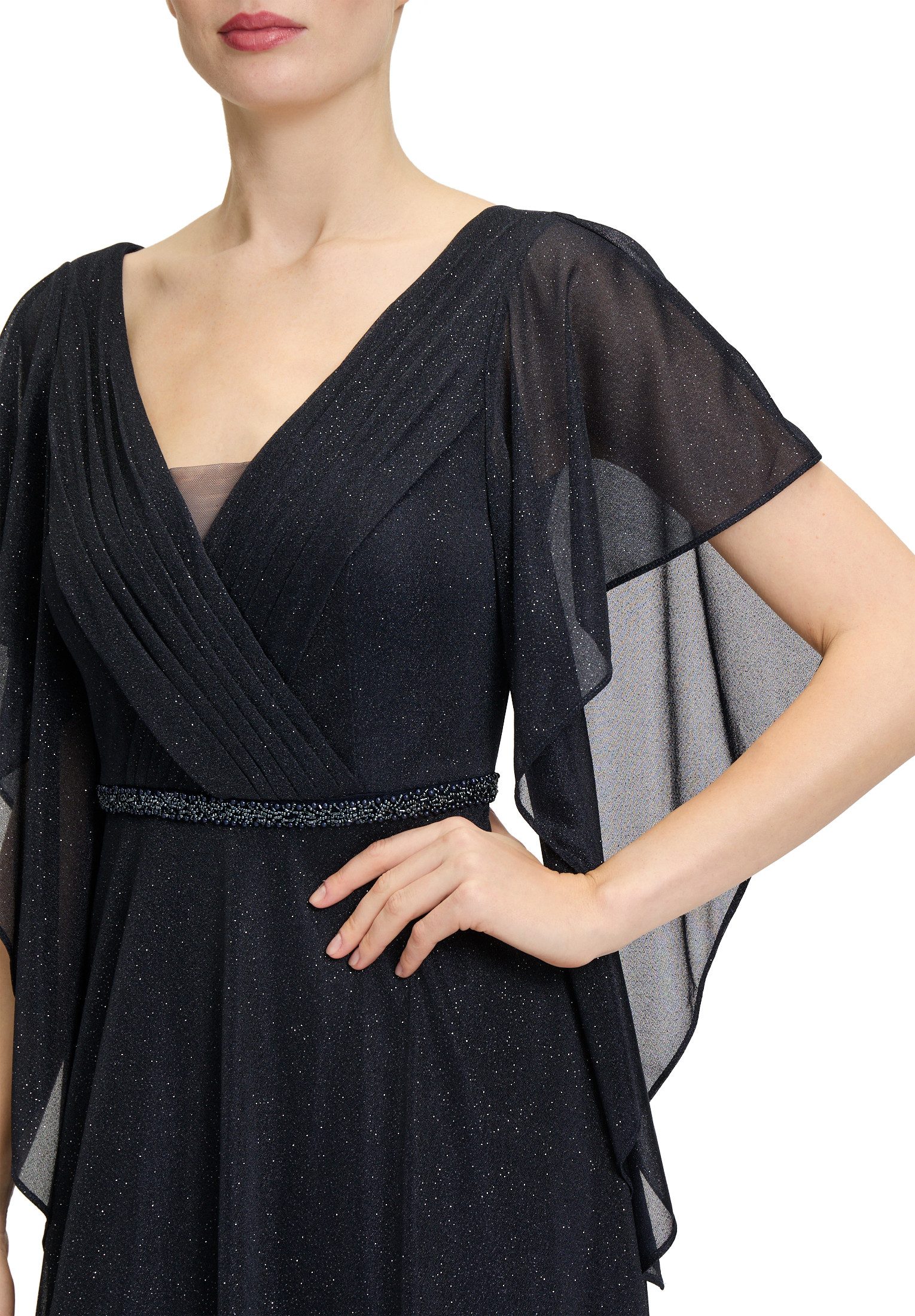 Vera Mont Abendkleid Damen im Glitzer-Look Falten