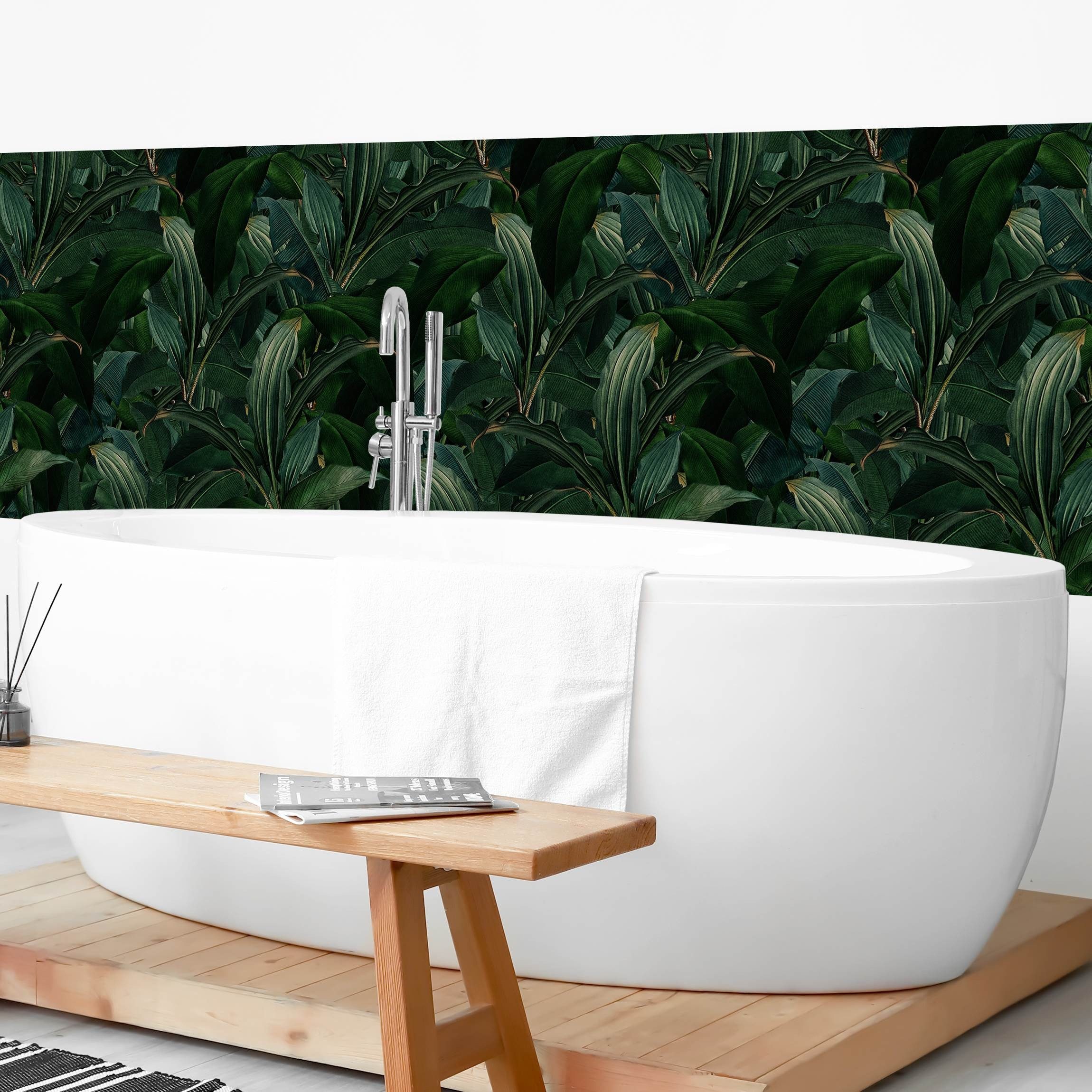 Bilderdepot24 Badrückwand grün fugenlose Wandverkleidung Bad Tropisch, (Har günstig online kaufen