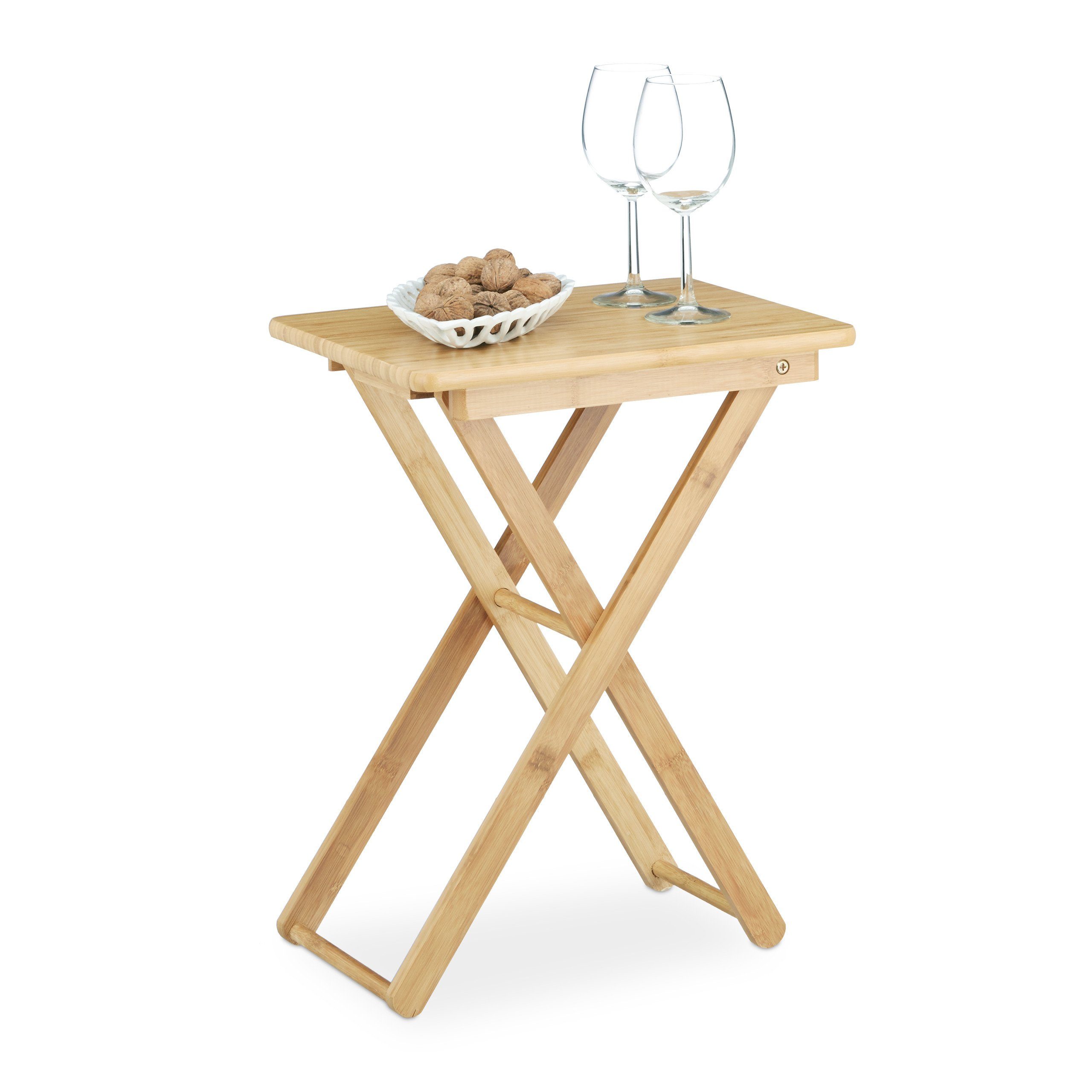 relaxdays Beistelltisch klappbar Bambus günstig online kaufen