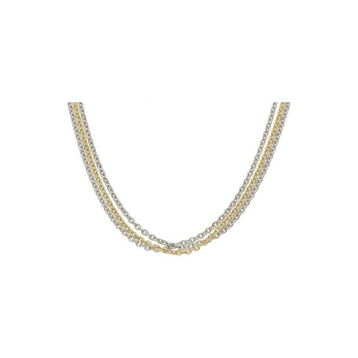 JuwelmaLux Silberkette Halskette Silber 3-reihig Halsschmuck (1-tlg) Damen Halskette Silber 925/000 inkl. Schmuckschachtel AN11112