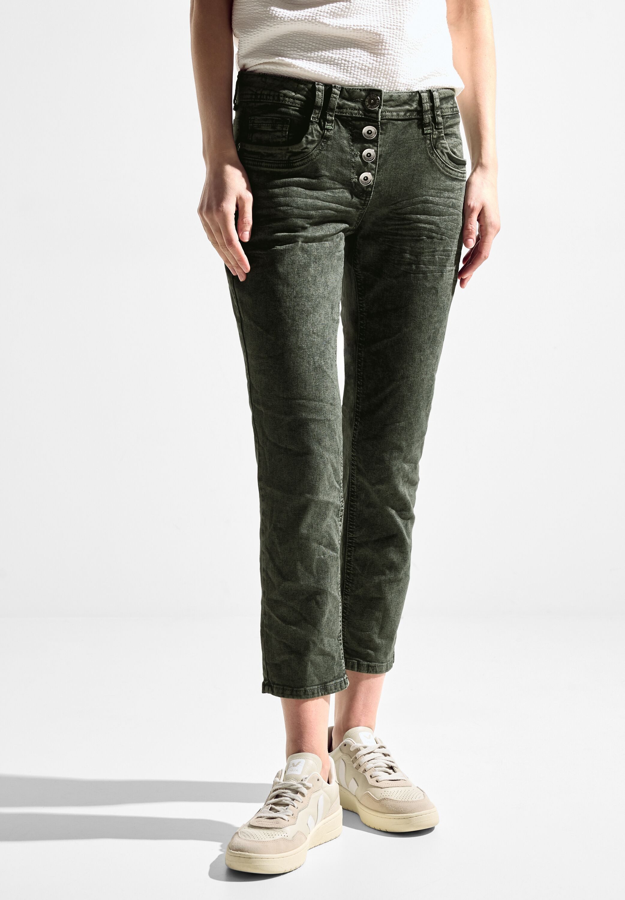 Cecil Jeans Donna Slim Fit A Vita Alta Con Gambe Skinny, Lavaggio Rinsed, Misto Cotone Elasticizzato