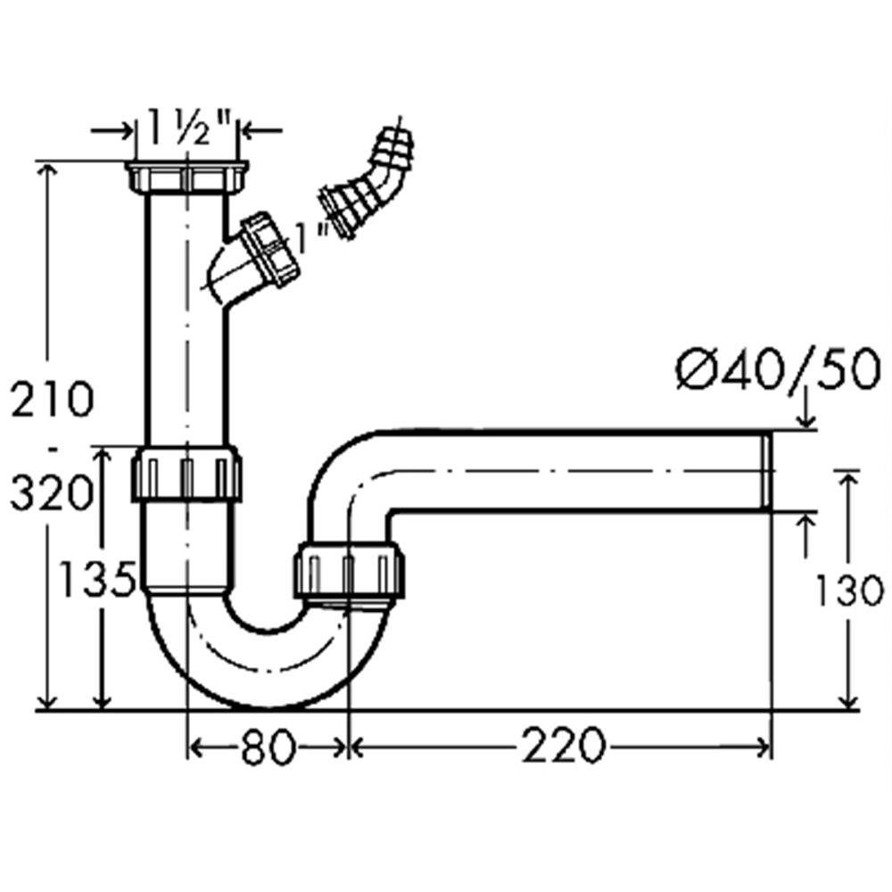 Naber Siphon Siphon / Geruchverschluss (2), 1 1/2 x 40 mm