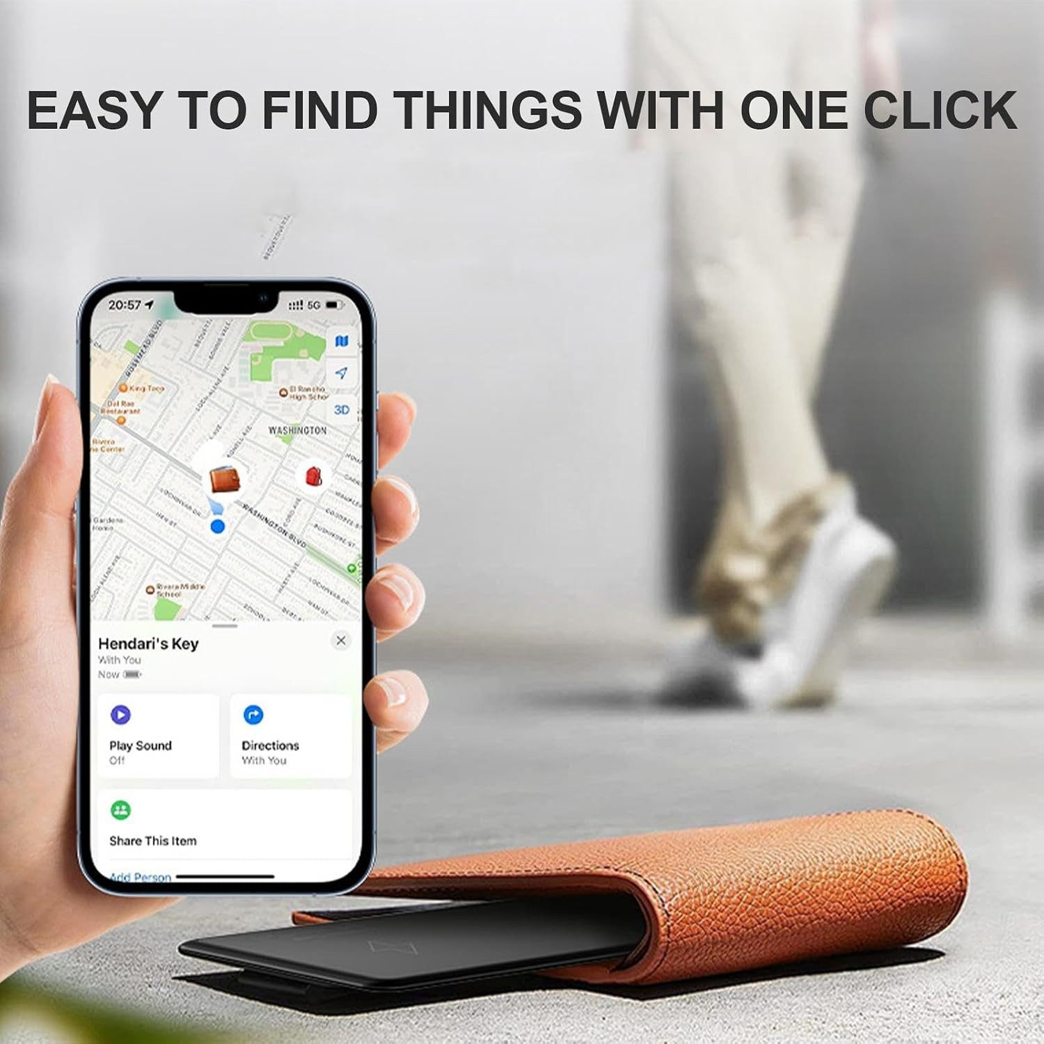 Athlix InCard GPS Tracker Kreditkartenformat, Google Find Hub & Apple Find My GPS-Tracker (5 Jahre Akkulaufzeit, Weltweiter Verlustmodus, IP68 Wasserdicht)