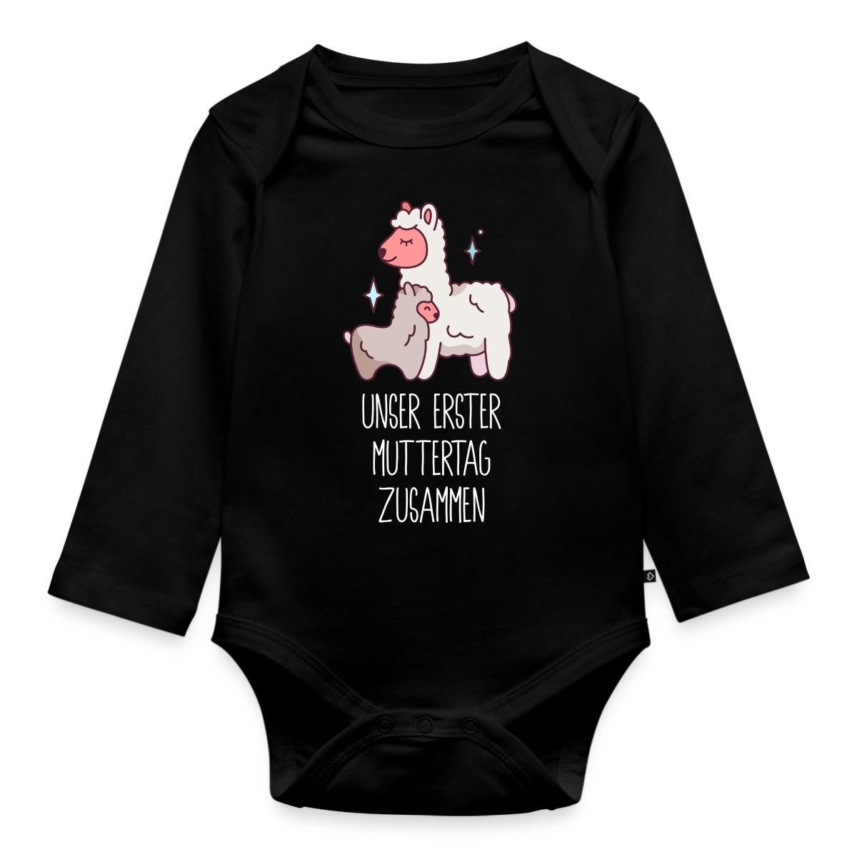 Spreadshirt Langarmbody Erster Muttertag, Lama Tages Baby Body Langarm (1-tlg)