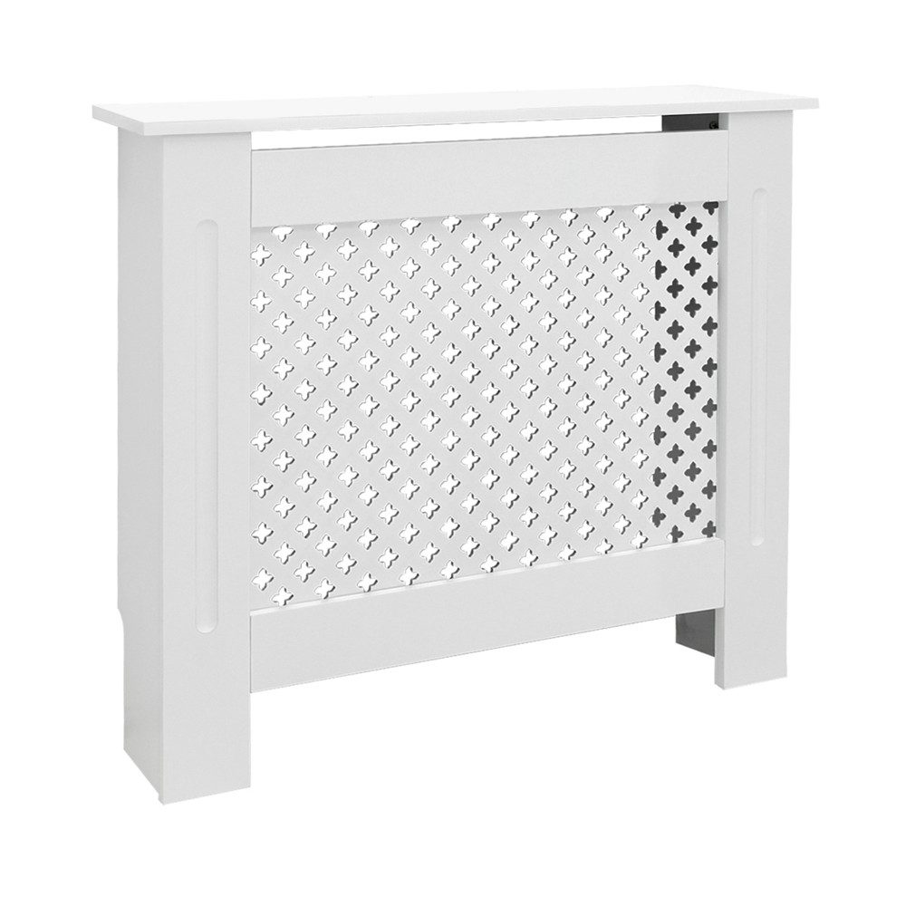 ML-DESIGN Heizungsverkleidung Heizkörperverkleidung aus MDF lackiert für Wohnzimmer Schlafzimmer, Zubehör für Heizkörper, Heizungsabdeckung Wabenmuster 78x19x82 cm Weiß aus MDF