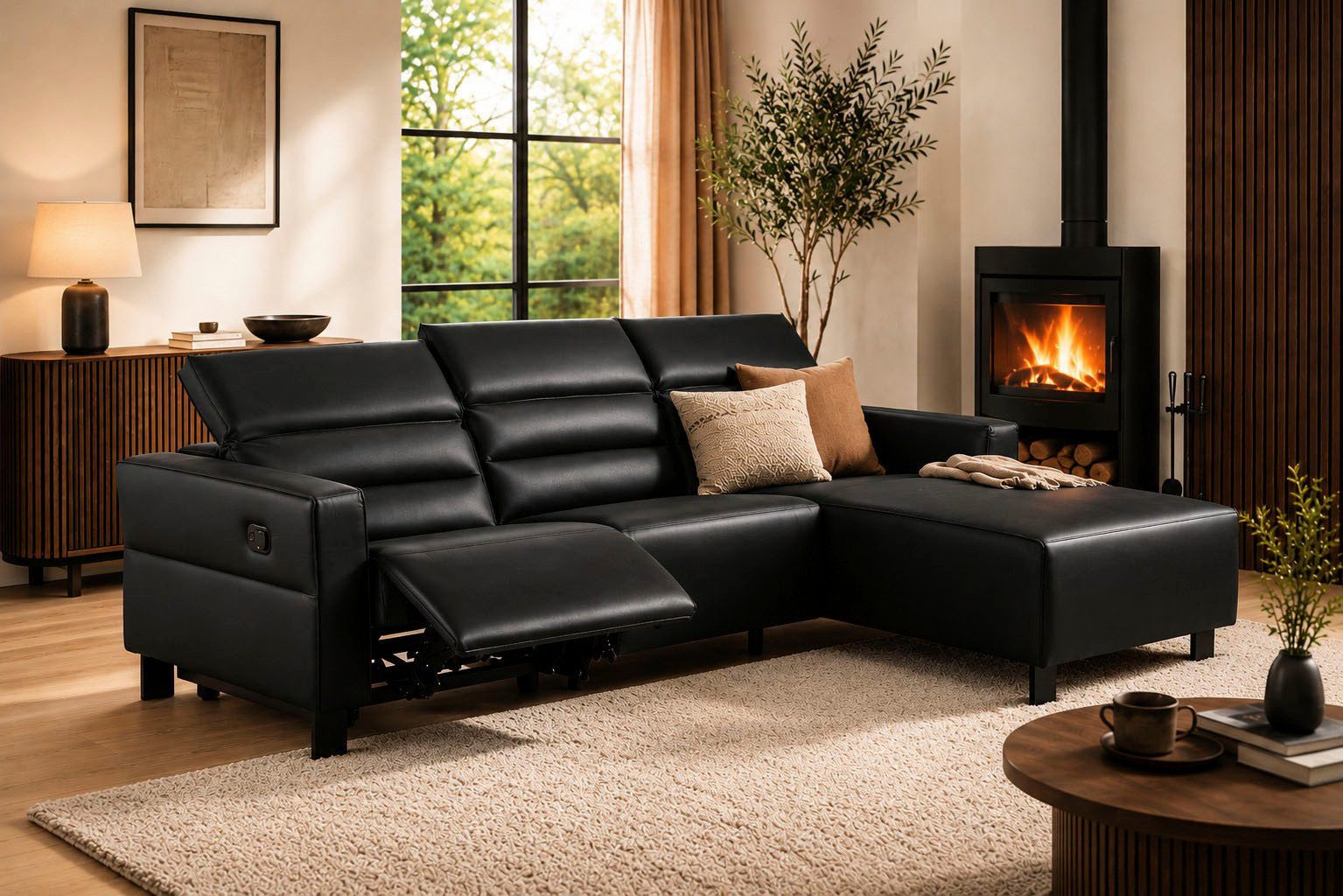 OTTO home Ecksofa Carpari, L-Form, 263 cm, manuelle o. elektrische Relaxfunktion, USB A/C und Kopfteilverstellung