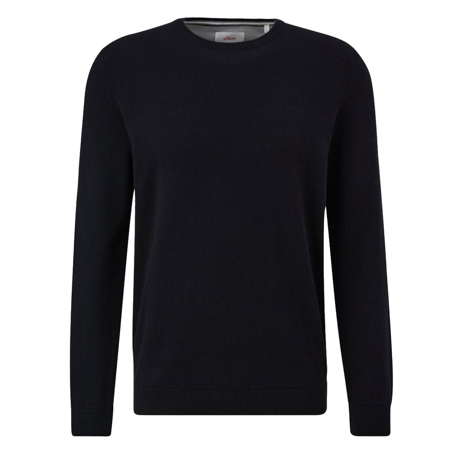 s.Oliver Rundhalspullover (1-tlg) mit gesticktem Logo, Crew-Neck (1 Stück) günstig online kaufen