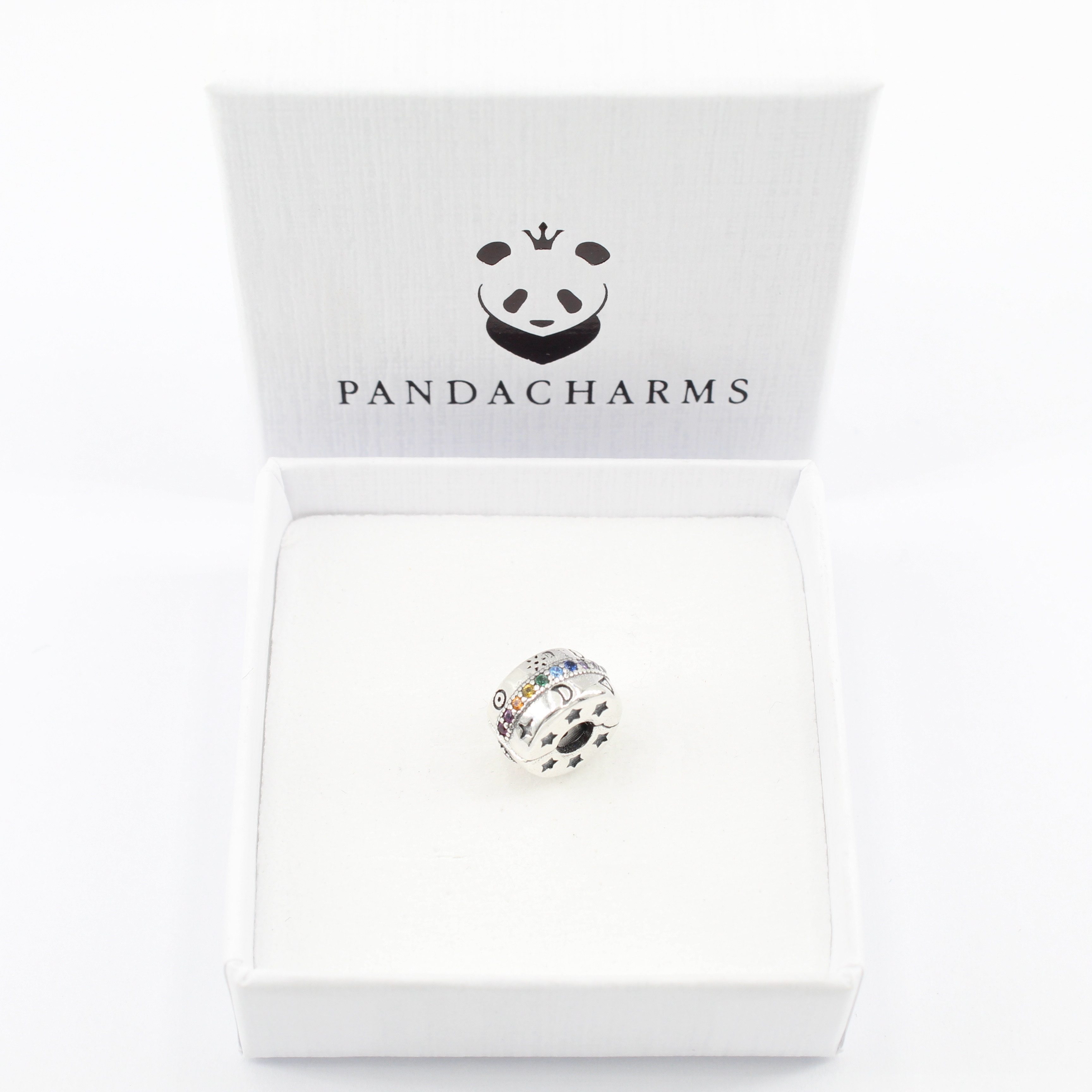 PANDACHARMS Bead Runensymbole mit Bunter Steinreihe Clip Charm, 925er Silber – Bild 2 von 4