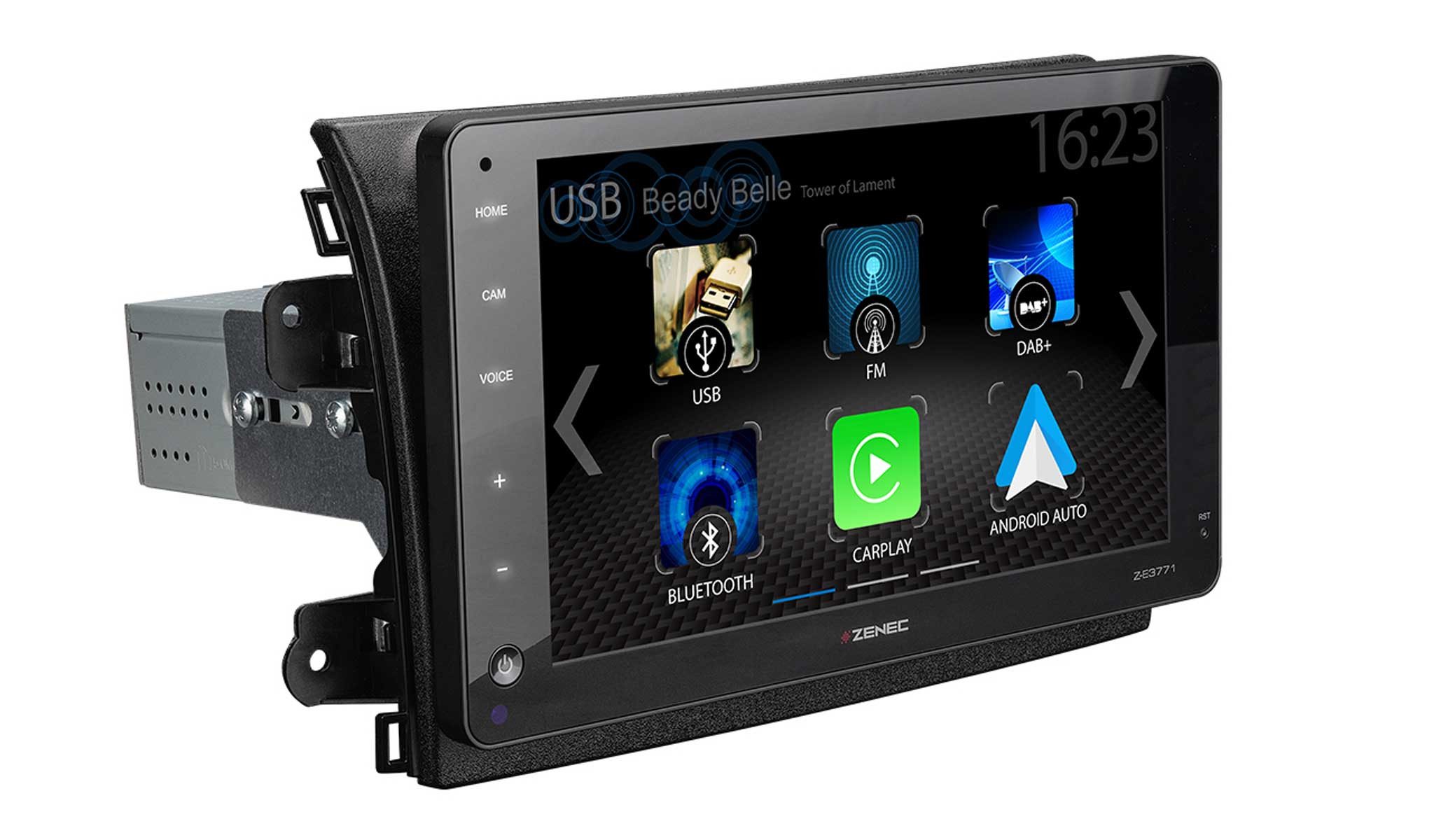 Zenec Z-E3771 1-DIN DAB+ Infotainer mit CP/GAA Autoradio (RDS, AM/FM Radio, Animiertes Display, Freisprecheinrichtung, 1 DIN)
