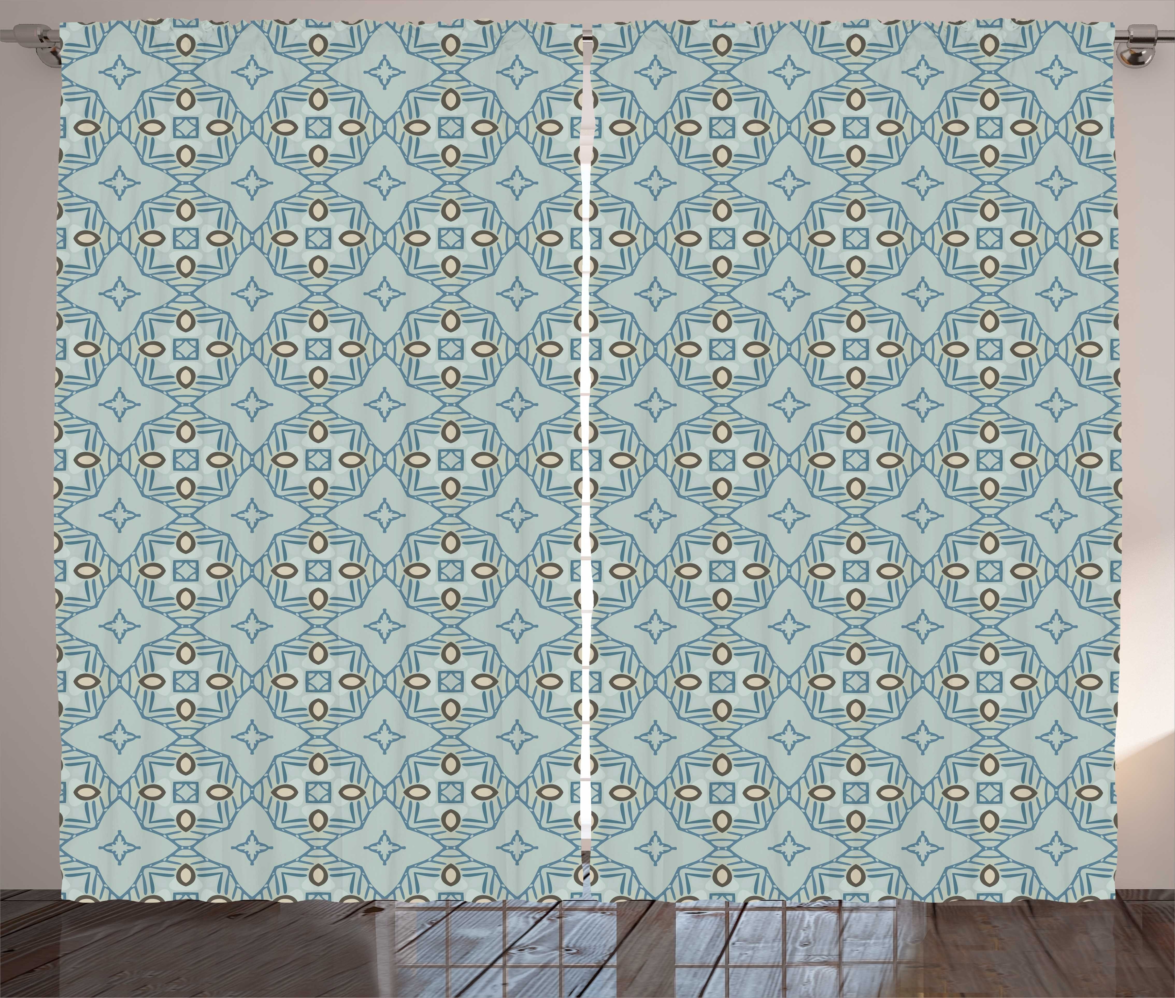 Lattice Haken, Retro Vorhang Tile Gardine und Abakuhaus, mit Schlaufen Mosaik Zusammenfassung Schlafzimmer Kräuselband