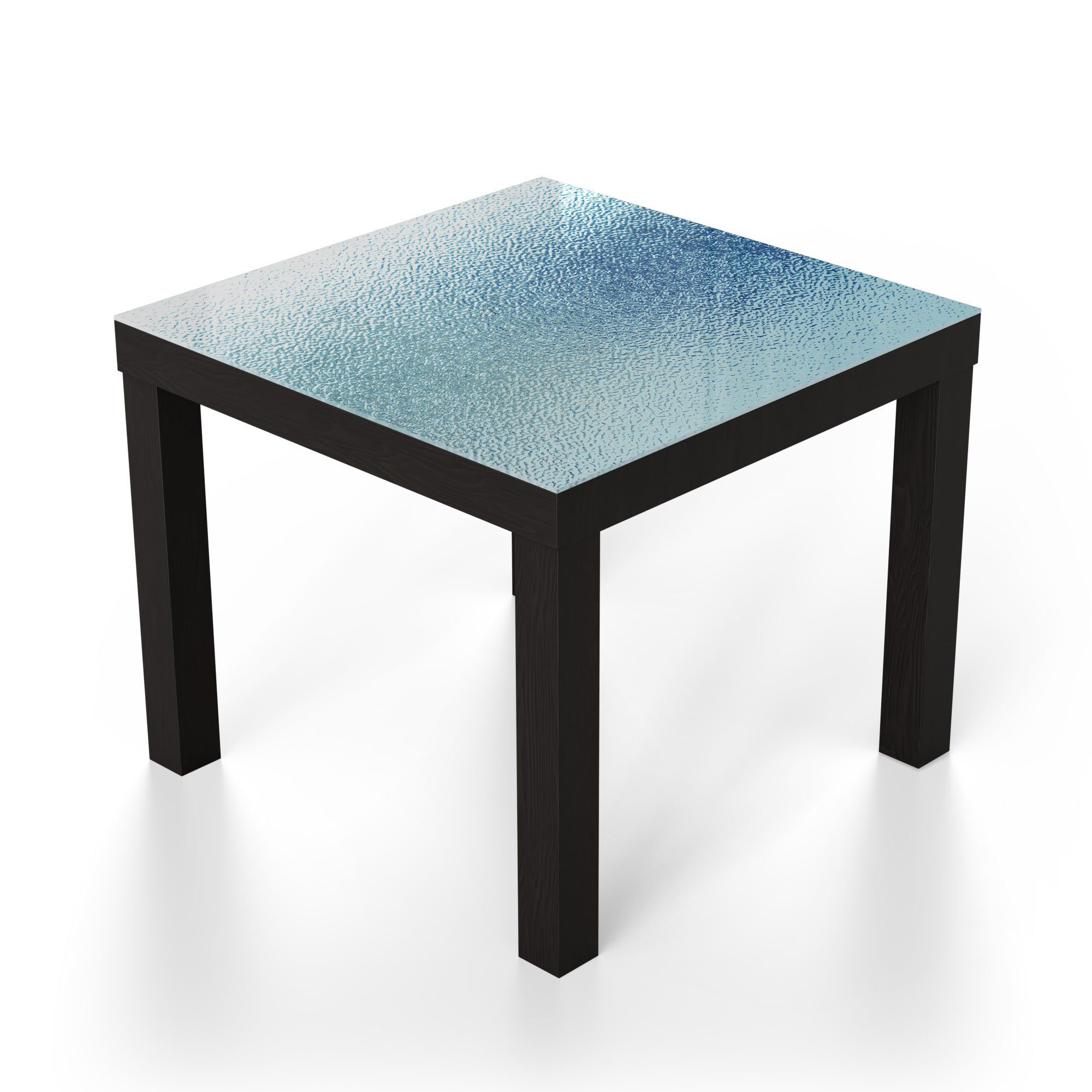 Couchtisch modern Beistelltisch 'Milchglas Glas Glastisch DEQORI mit Schwarz Blaustich',