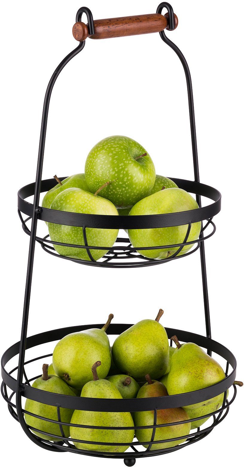 APS Etagere 2-stufige Etagère, Metall, mit Holgriff, Ø 26 cm, 2-stufig, vielseitig einsetzbar