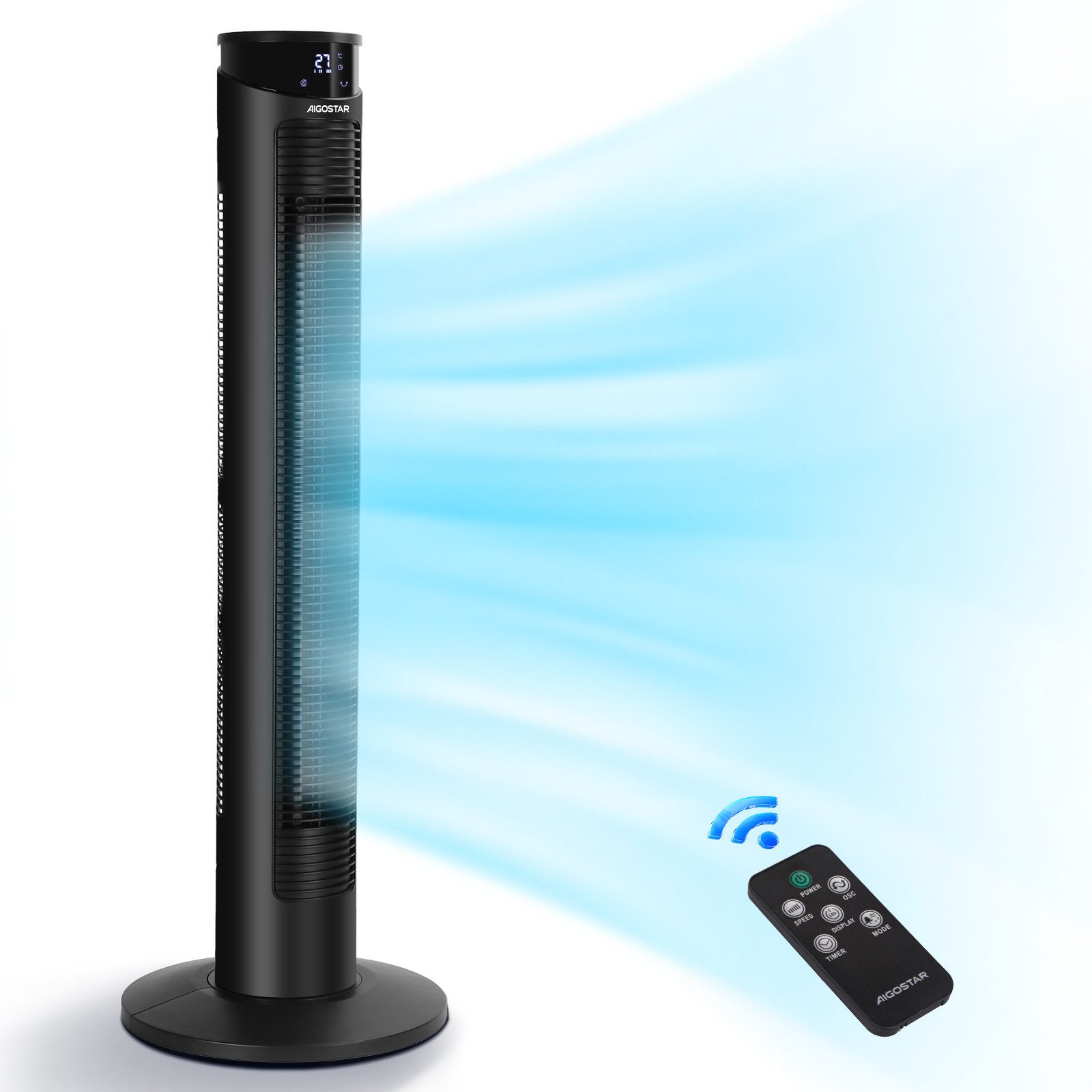Jata Turmventilator Mit Fernbedienung – 45 W, 3 Stufen, Timer, 1080 M³/h, 81 Cm Hoch