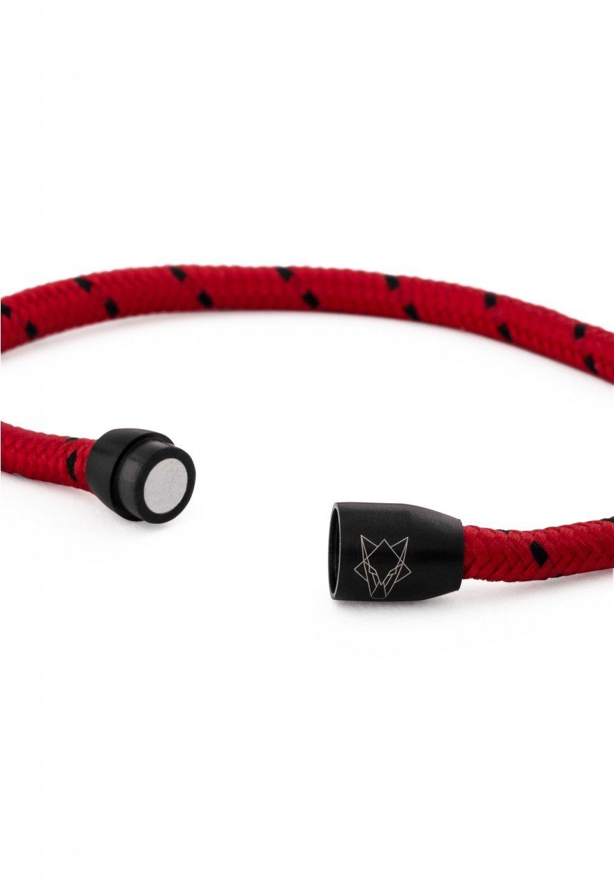 Akitsune Armband Silvus Nylonarmband - Mattschwarz - Rot-Schwarz 18,50cm