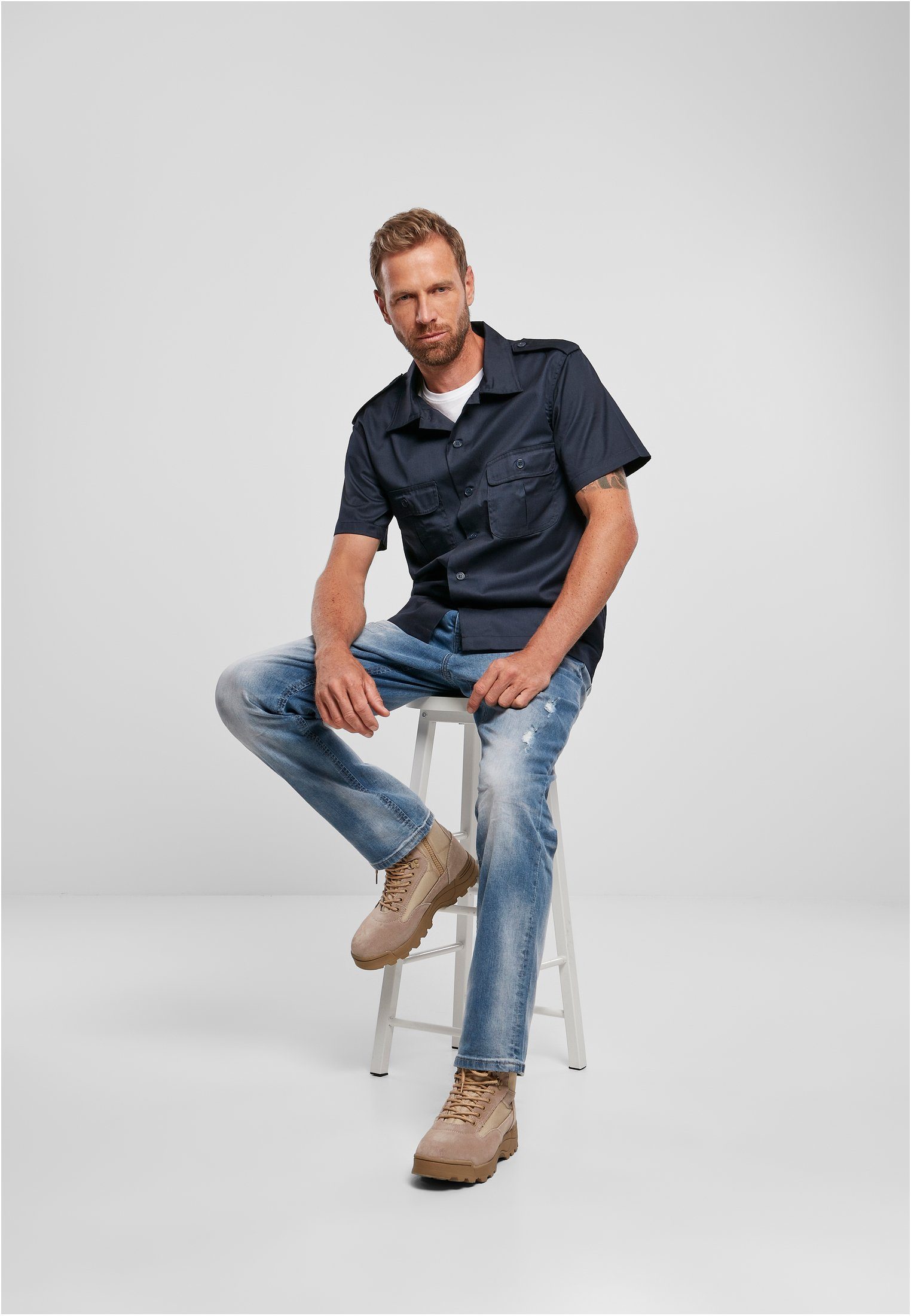 Brandit Langarmhemd Brandit Herren Short Sleeves US Shirt (1-tlg)