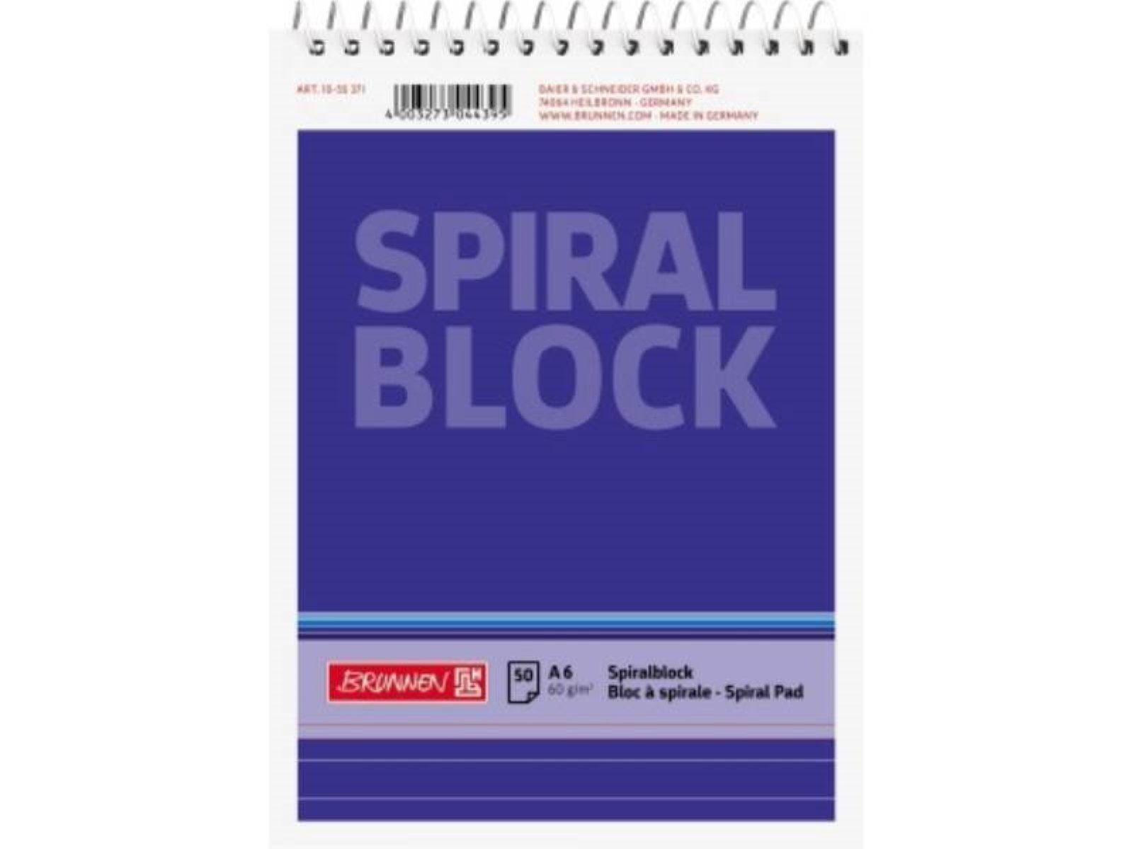 Notizblock BRUNNEN Spiralnotizblock 1055371 DIN A6 50Blatt liniert