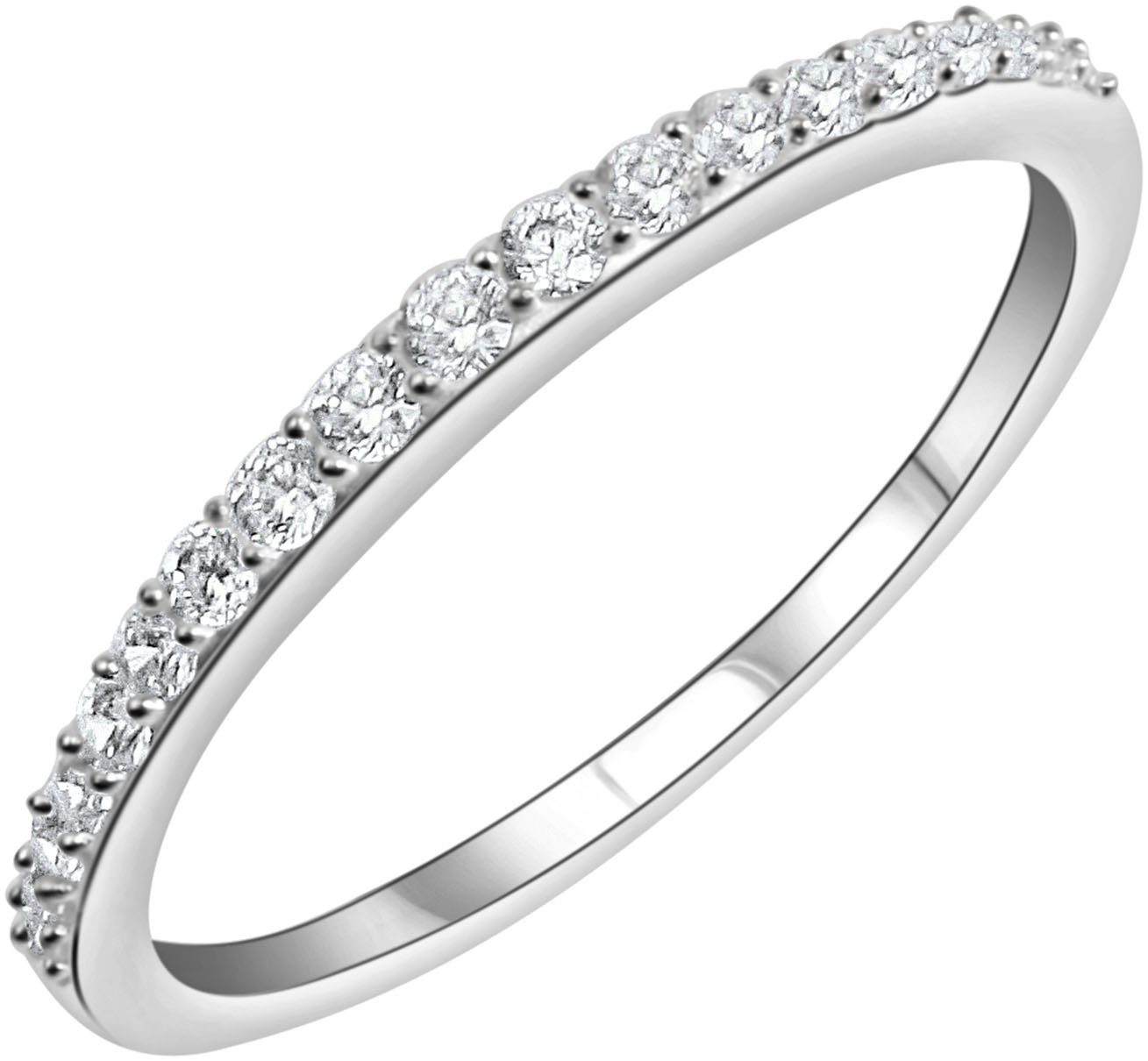 Firetti Silberring Schmuck Geschenk Silber 925 Fingerring Ring Memoire, mit Zirkonia (synth)