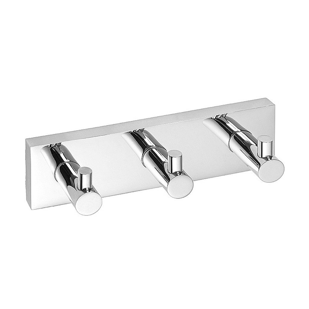 BRILLANTBAD® Hakenleiste META Dreifachhaken Messing Chrom poliert Bad & Küche >>Bohren / Kleben