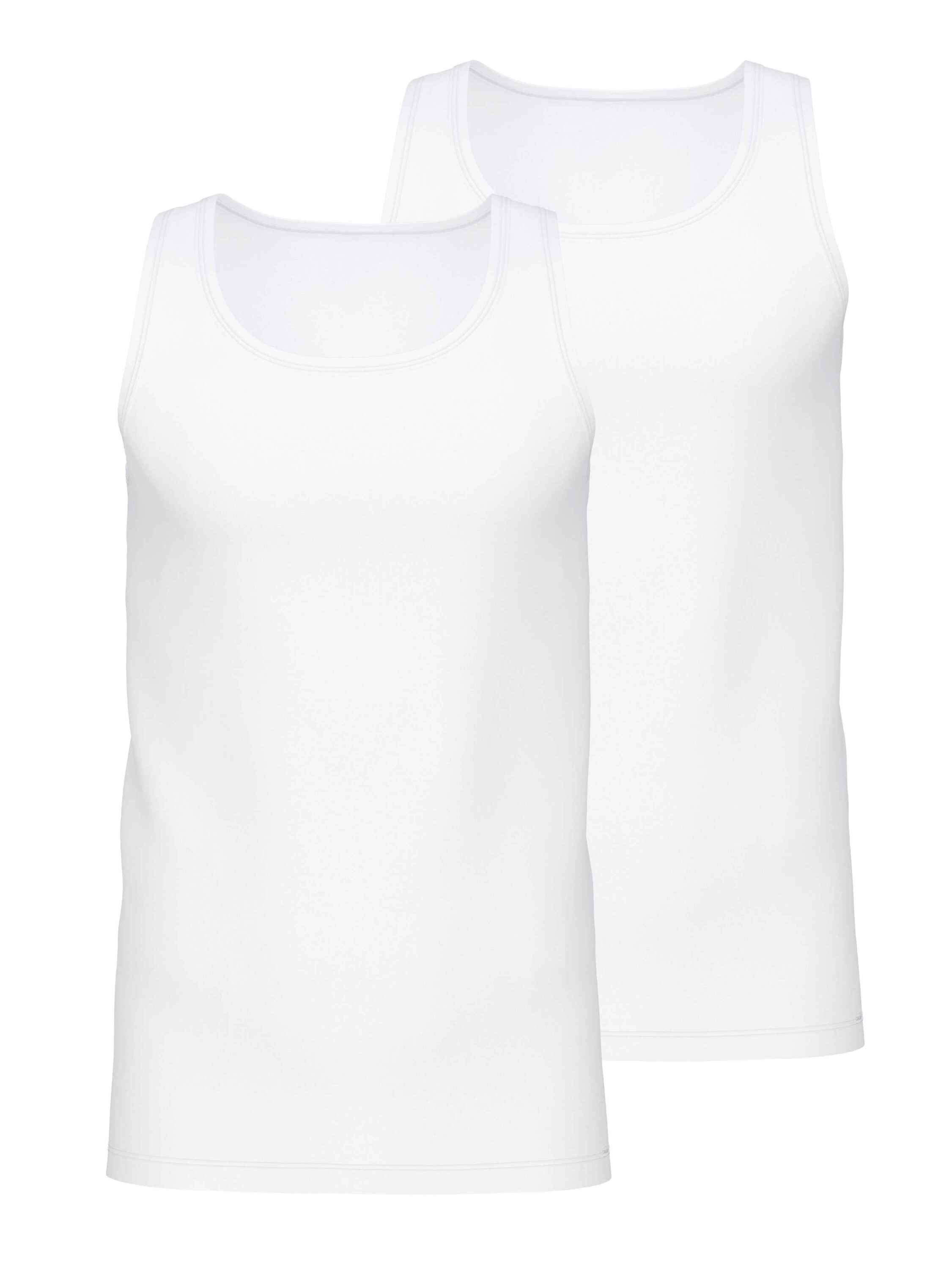 CALIDA Unterhemd Athletic-Shirt, 2er-Pack (2-St., 2er-Pack) weiss