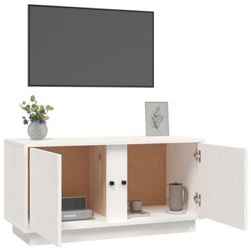 furnicato TV-Schrank Weiß 80x35x40,5 cm Massivholz Kiefer