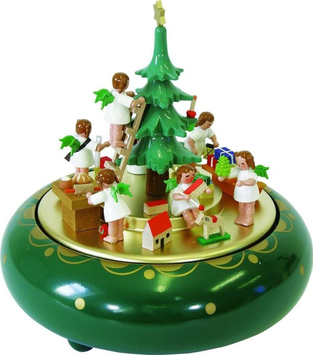 Richard Glaesser Spieluhr Engelheimlichkeit, Höhe 18cm, Handwerkskunst original Erzgebirge