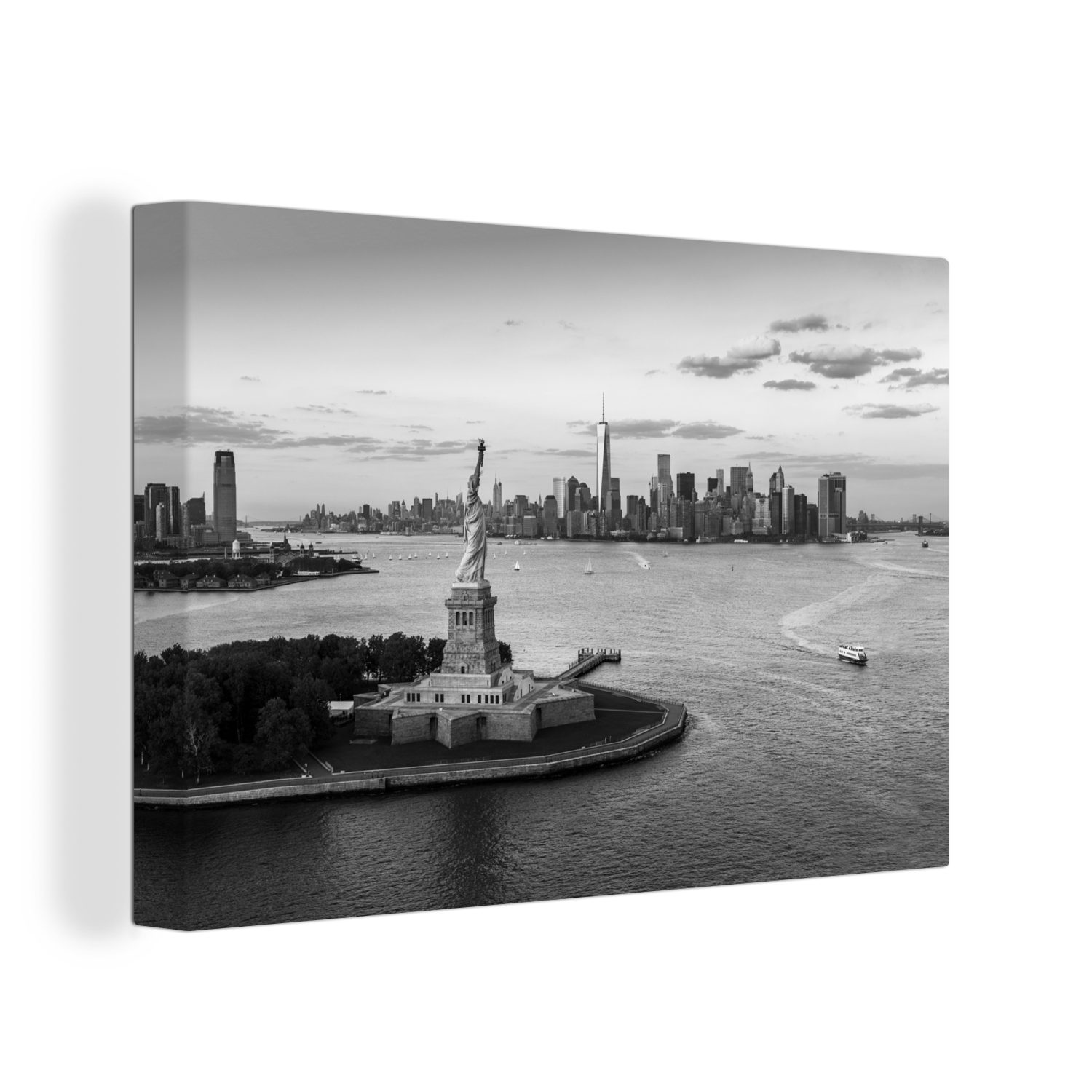 OneMillionCanvasses® Leinwandbild New York - Freiheitsstatue - Skyline, Fot günstig online kaufen