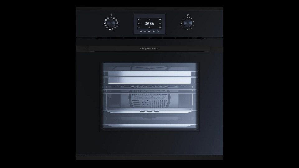 Küppersbusch Dampfbackofen Compact BD6340.0S DK5, Elektronik-Uhr, Schnellaufheizung, Aluminium-Drehknebel