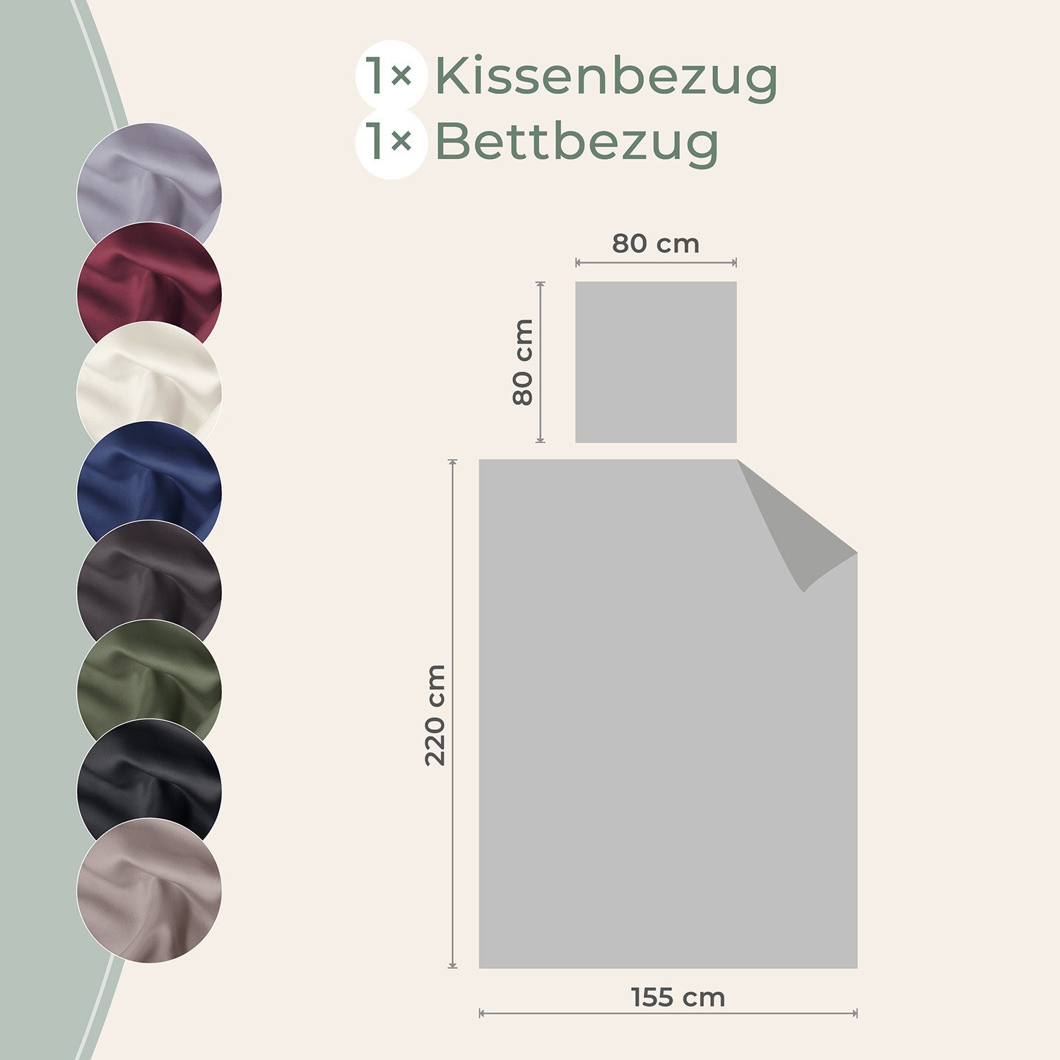 Laynenburg Bettwäsche Eukalyptus aus 100% Tencel Lyocell ab Gr. 135x200
