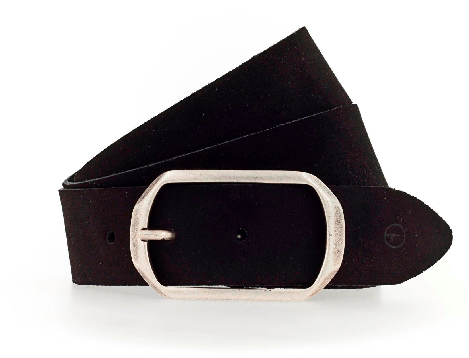 Tamaris Ledergürtel mit Schließe schwarz in Used-Optik