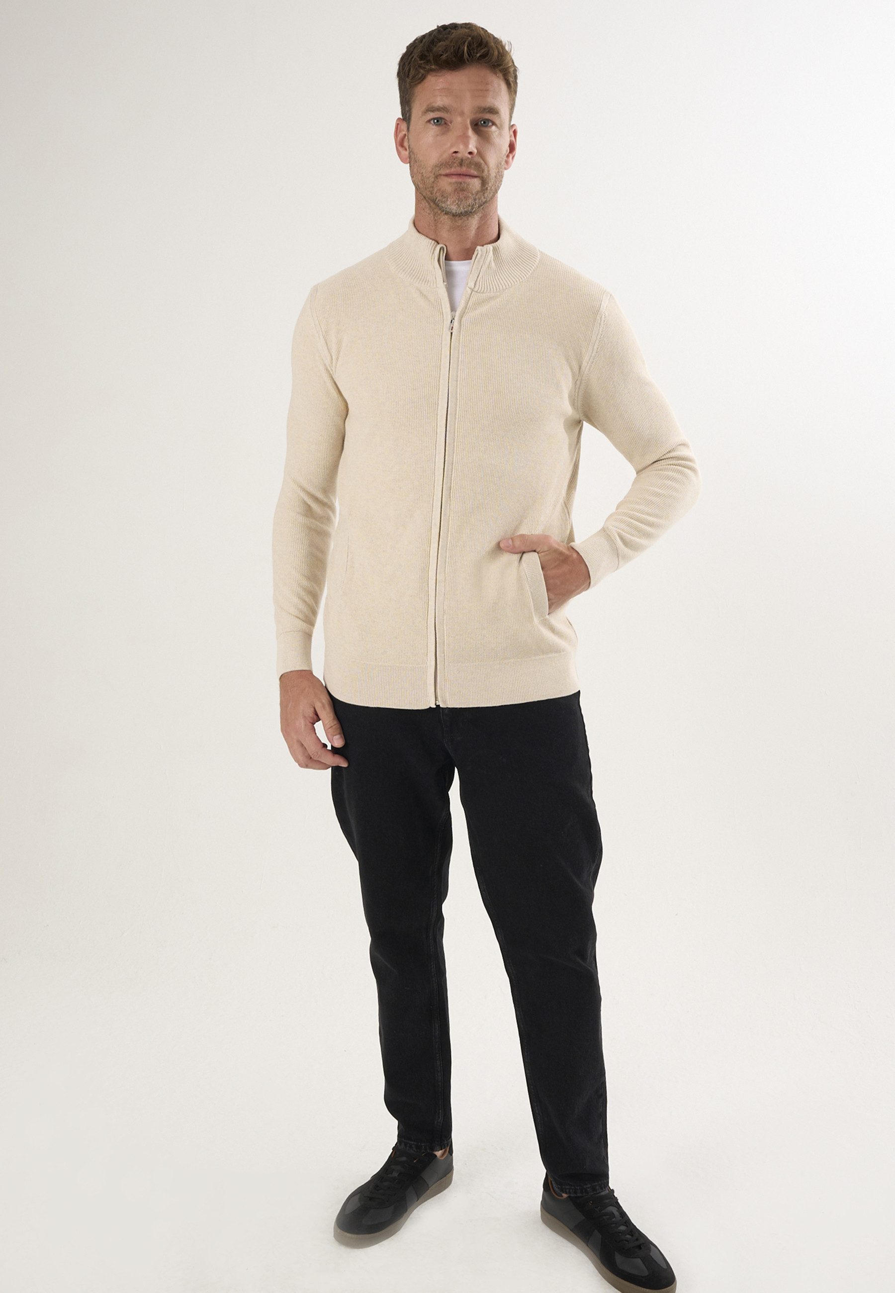 Felix Hardy Strickjacke Strickjacke mit durchgehendem Reißverschluss