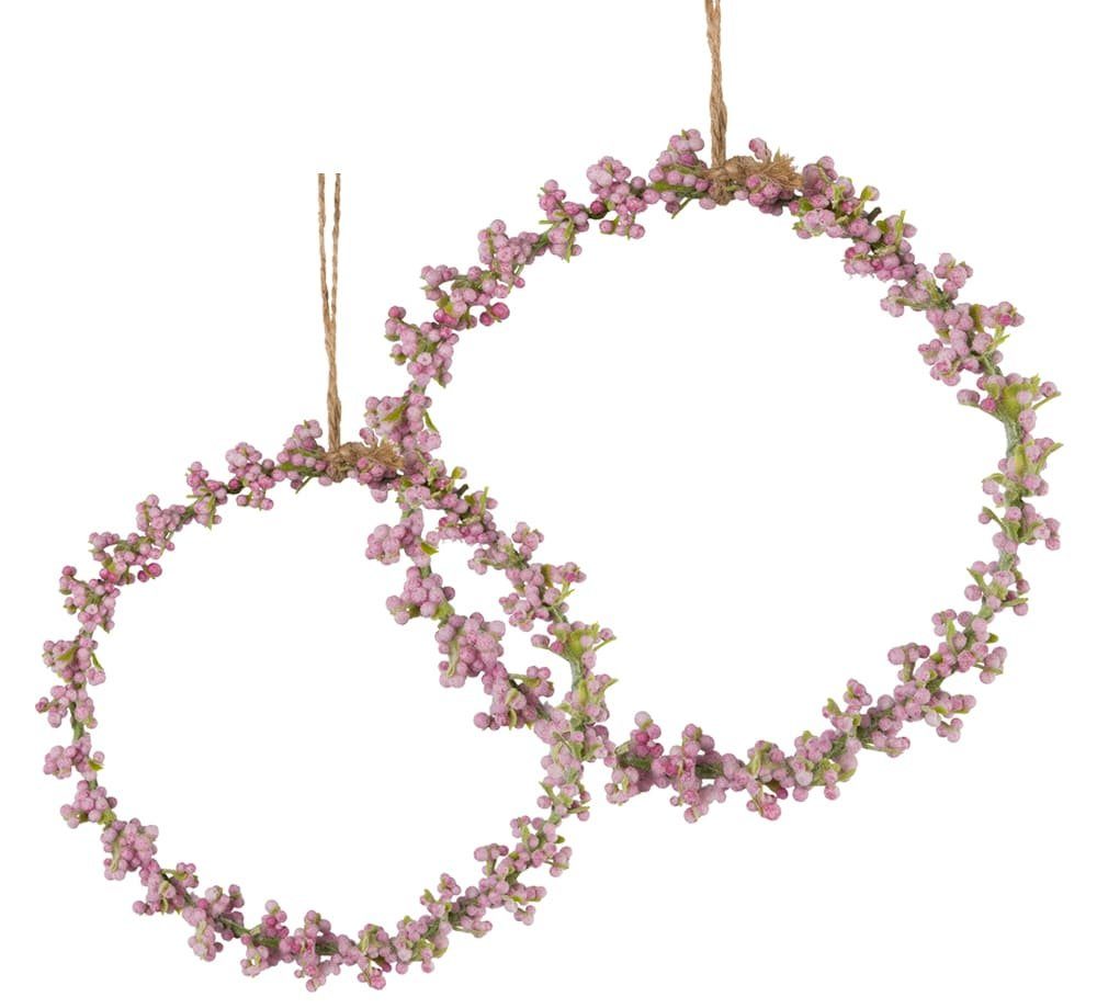matches21 HOME & HOBBY Dekokranz Blumenring Schleierkraut Reif Dekokranz 2er Set rosa Ø 11 cm