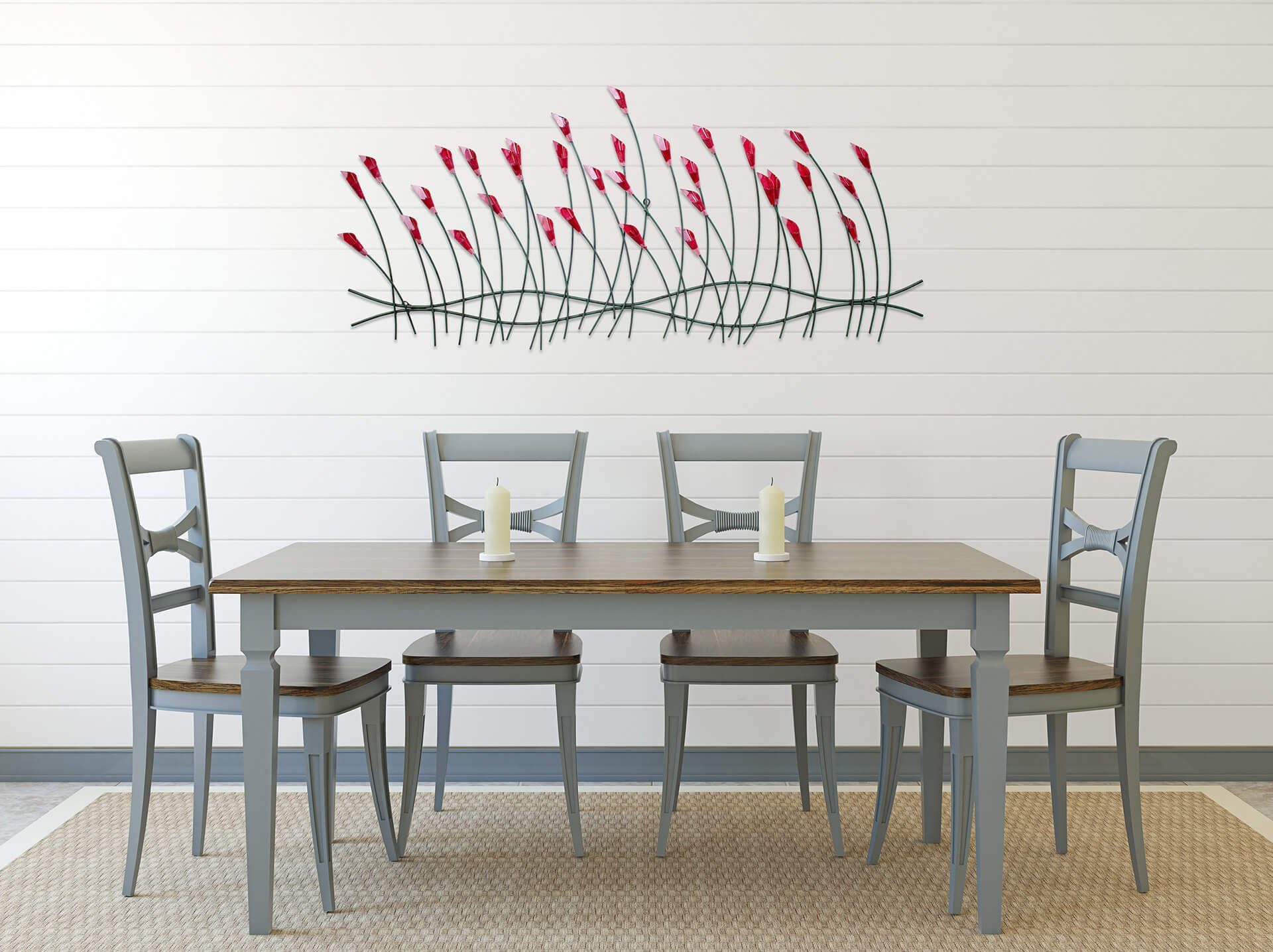 KUNSTLOFT Wanddekoobjekt Verspielte Blumen 123x55x5 cm, handgefertigte Wand günstig online kaufen