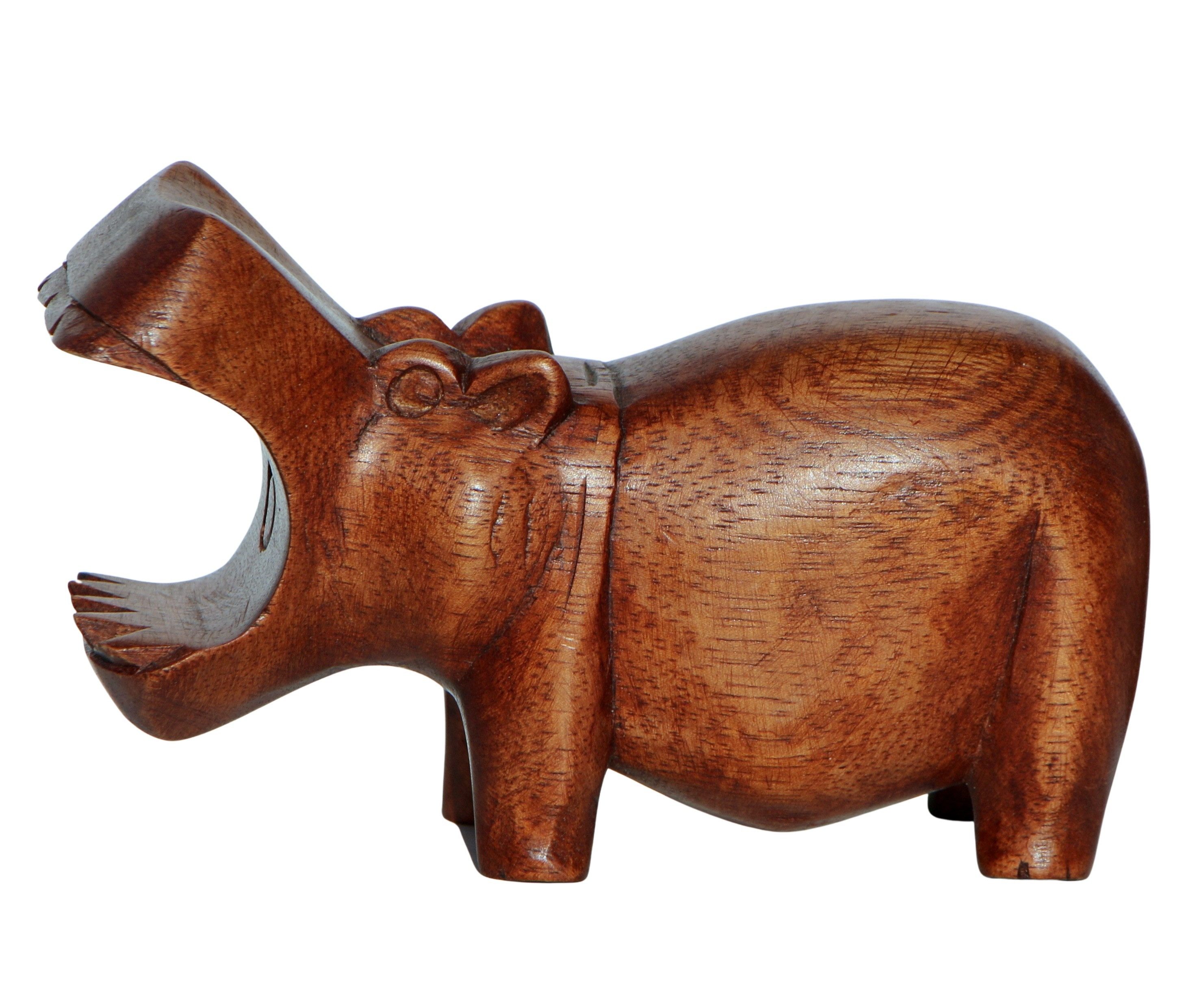 Wogeka Tierfigur Nilpferd Hippo Holz Figur Tier Safari Afrika Dekoration St günstig online kaufen