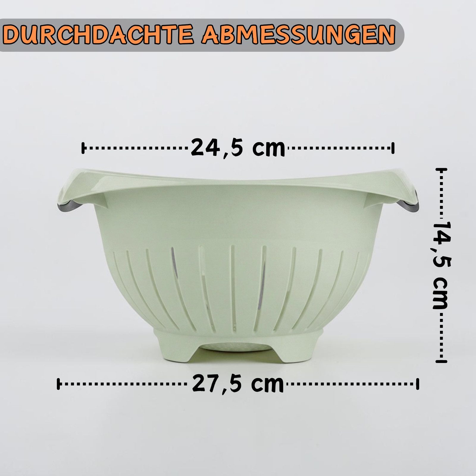 Engelland Nudelsieb Abtropfsieb, Seiher, Kunststoff, (Vorteils-Set, 1-St., Ø 24,5 cm), spülmaschinengeeignet, BPA-frei, lebensmittelecht