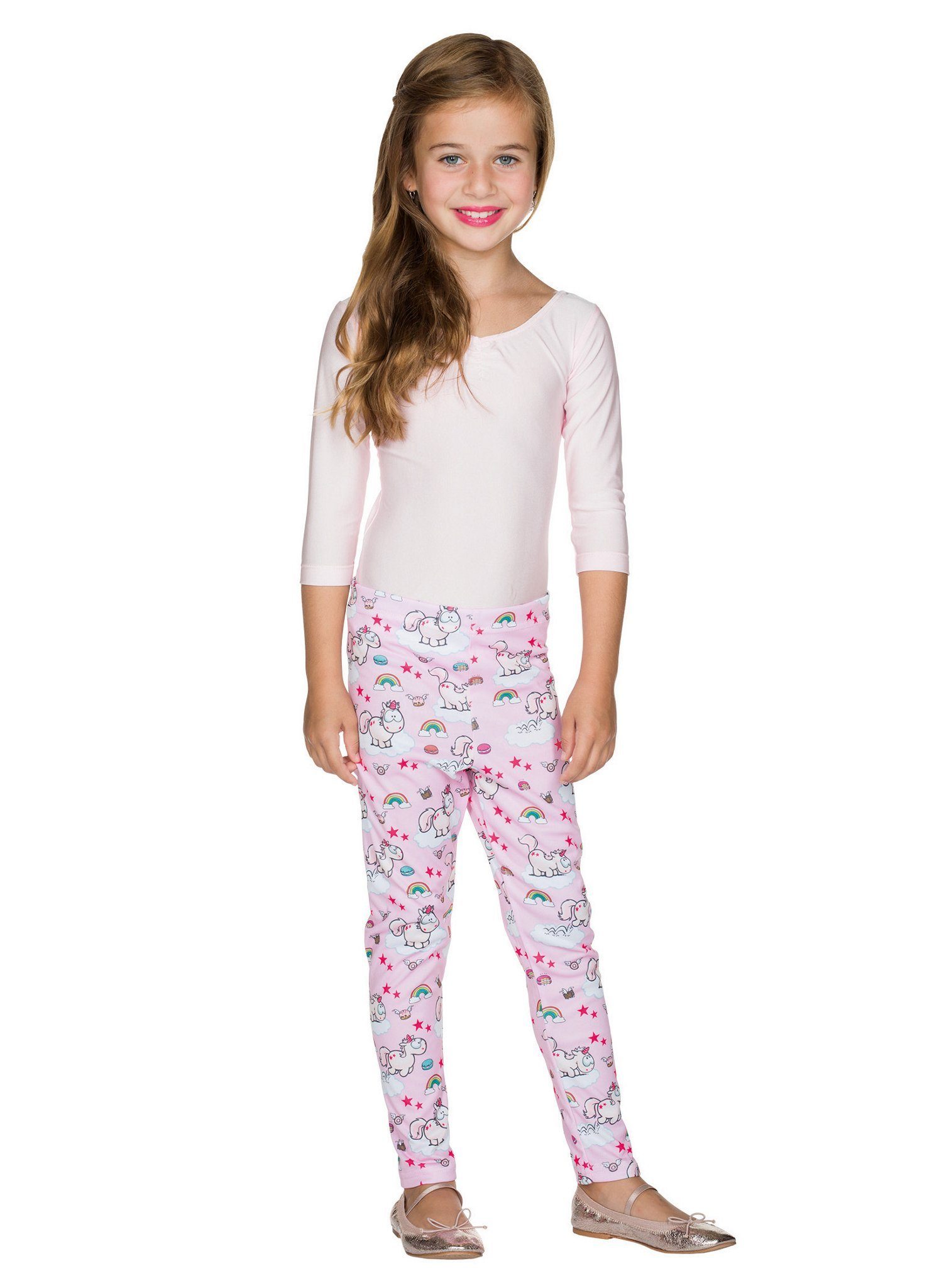 Rubie´s Kostüm Einhorn Theodor Leggings für Kinder, Einhorn-Leggings im Allover-Print