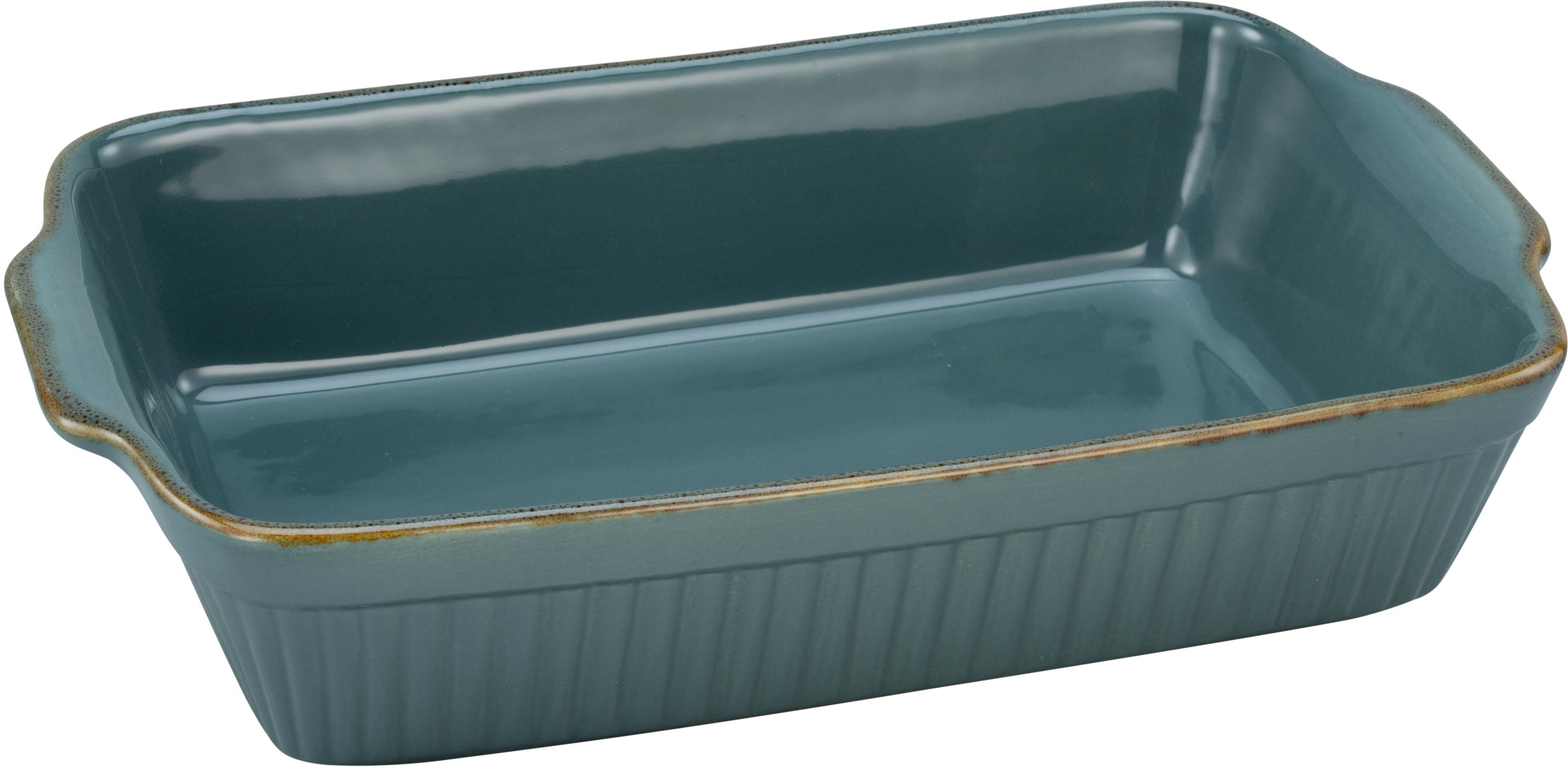 CreaTable Auflaufform Classic Vintage, Steinzeug, (1-St), mit markantem Streifendekor, 20 x 34 cm