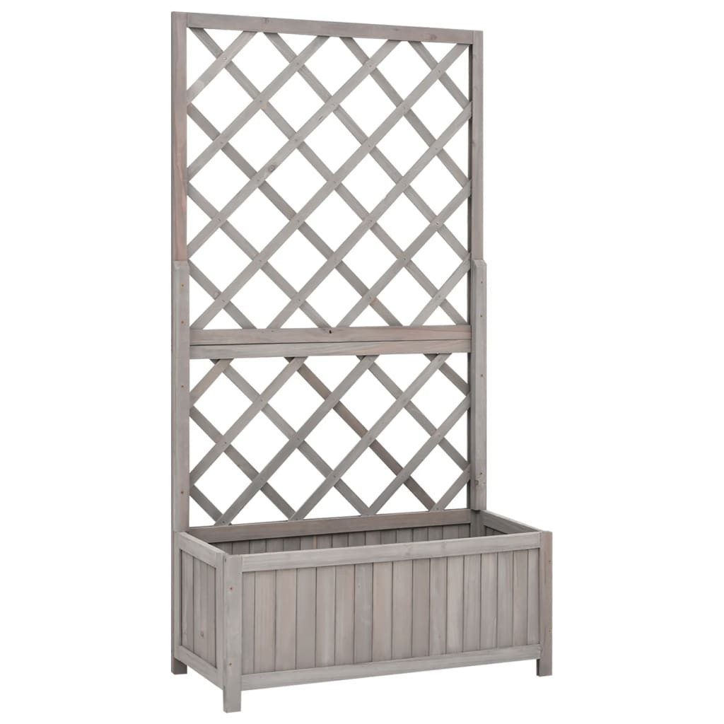 vidaXL Rankgitter 70 x 30 x 135 cm Garten-Spalier mit Blumenkasten Grau 70x30x135 cm Tan