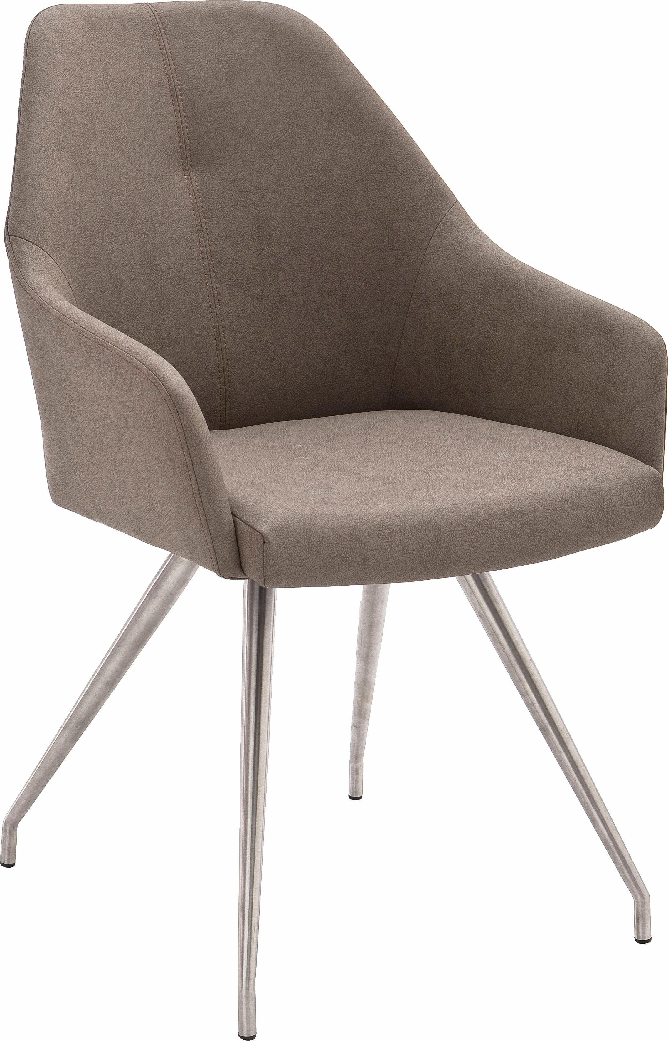 MCA furniture 4-Fußstuhl Madita A-Oval (Set, 2 St), Stuhl belastbar bis 140 Kg Taupe | Taupe