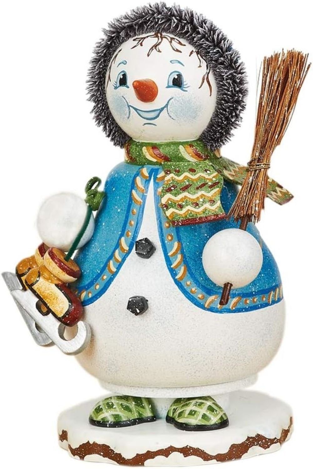 Schneeflöckchen´s Räuchermännchen ca. Wichtel Höhe Volkskunst handbemalt 14cm, Hubrig GmbH Eiskufen,