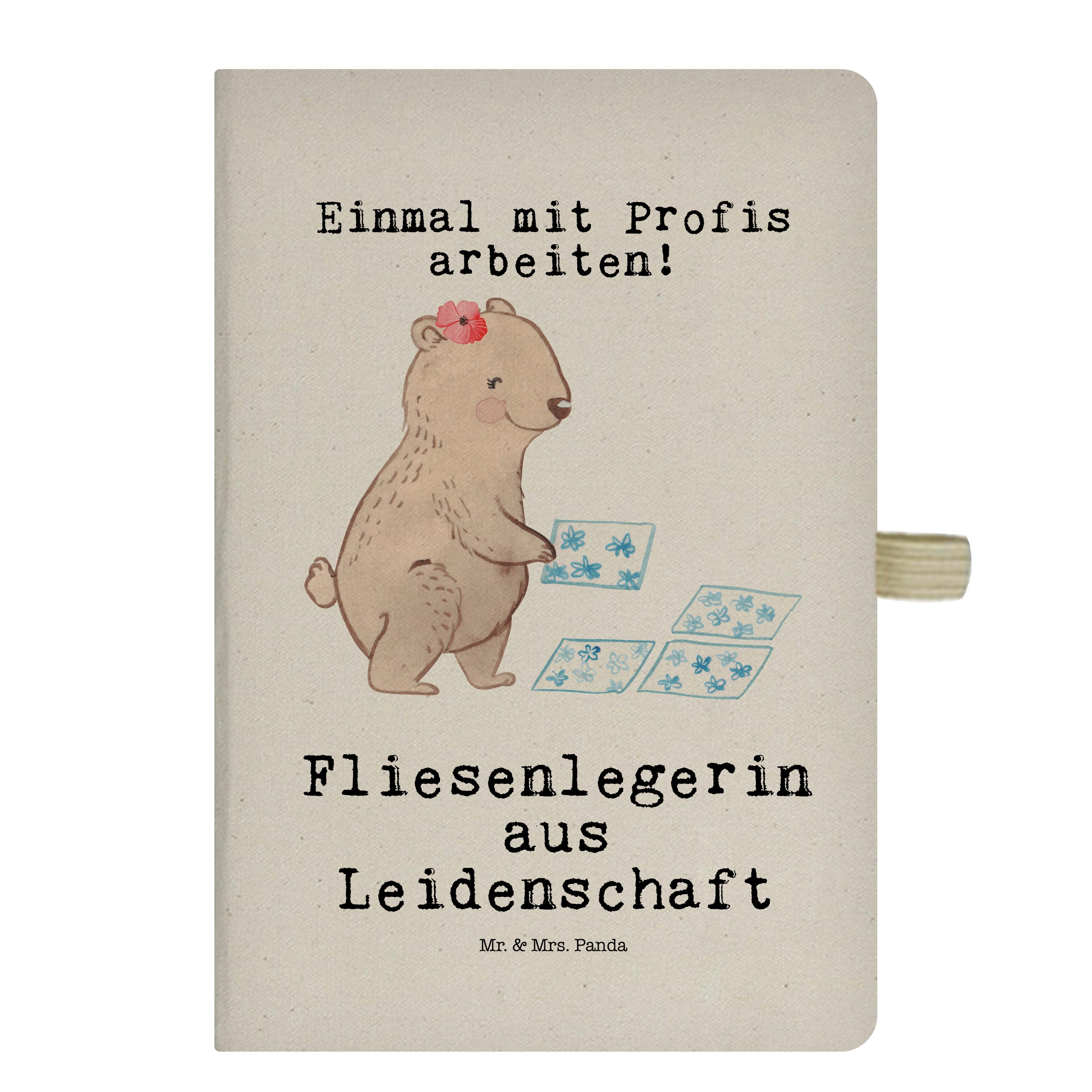 Mr. & Transparent Mrs. Mr. Fliesenlegerin - Geschenk, aus Mrs. Notizbuch Panda Panda Fliesenlege - & Leidenschaft