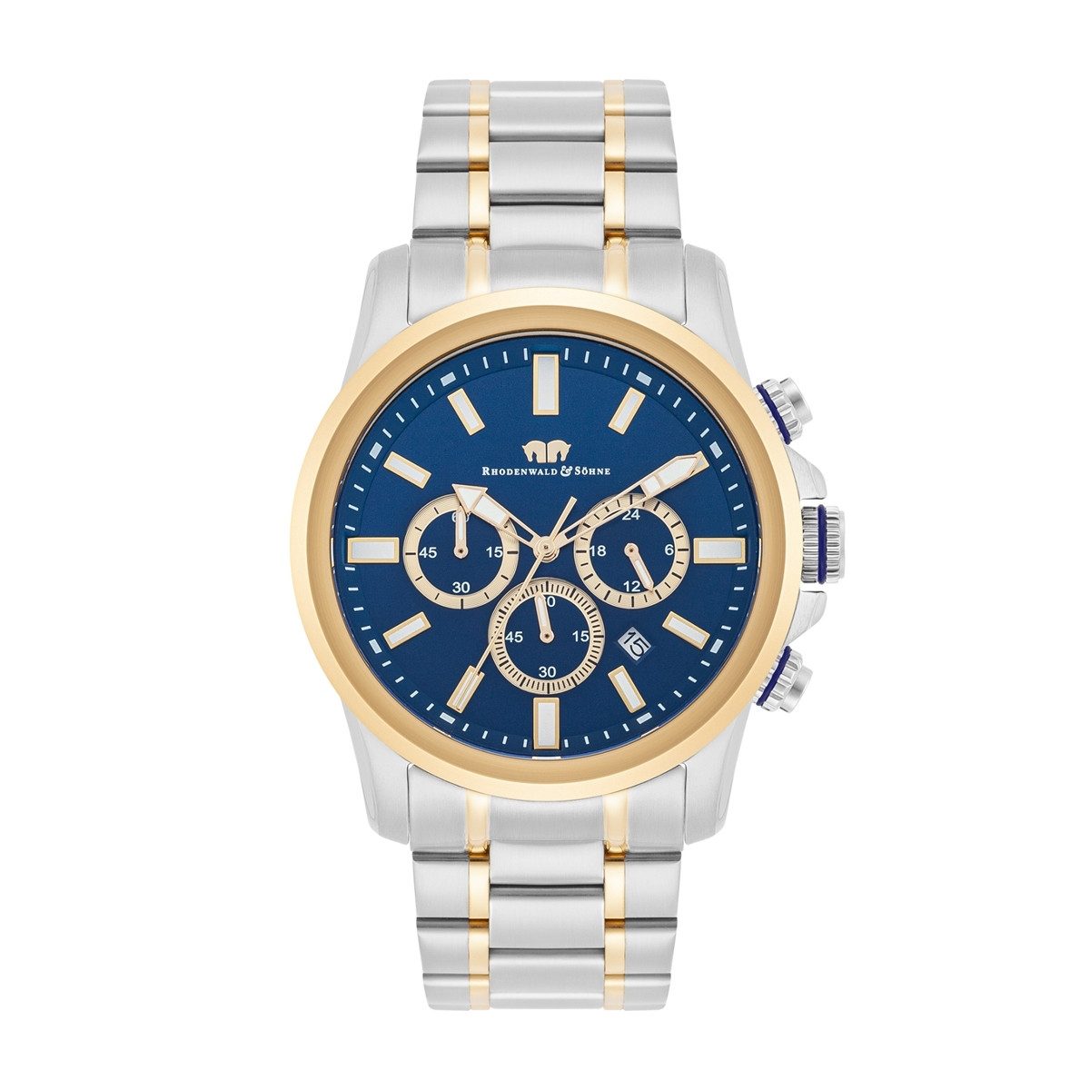 Rhodenwald & Söhne Chronograph Squando silber/gelbgold Squando, Armband aus Edelstahl