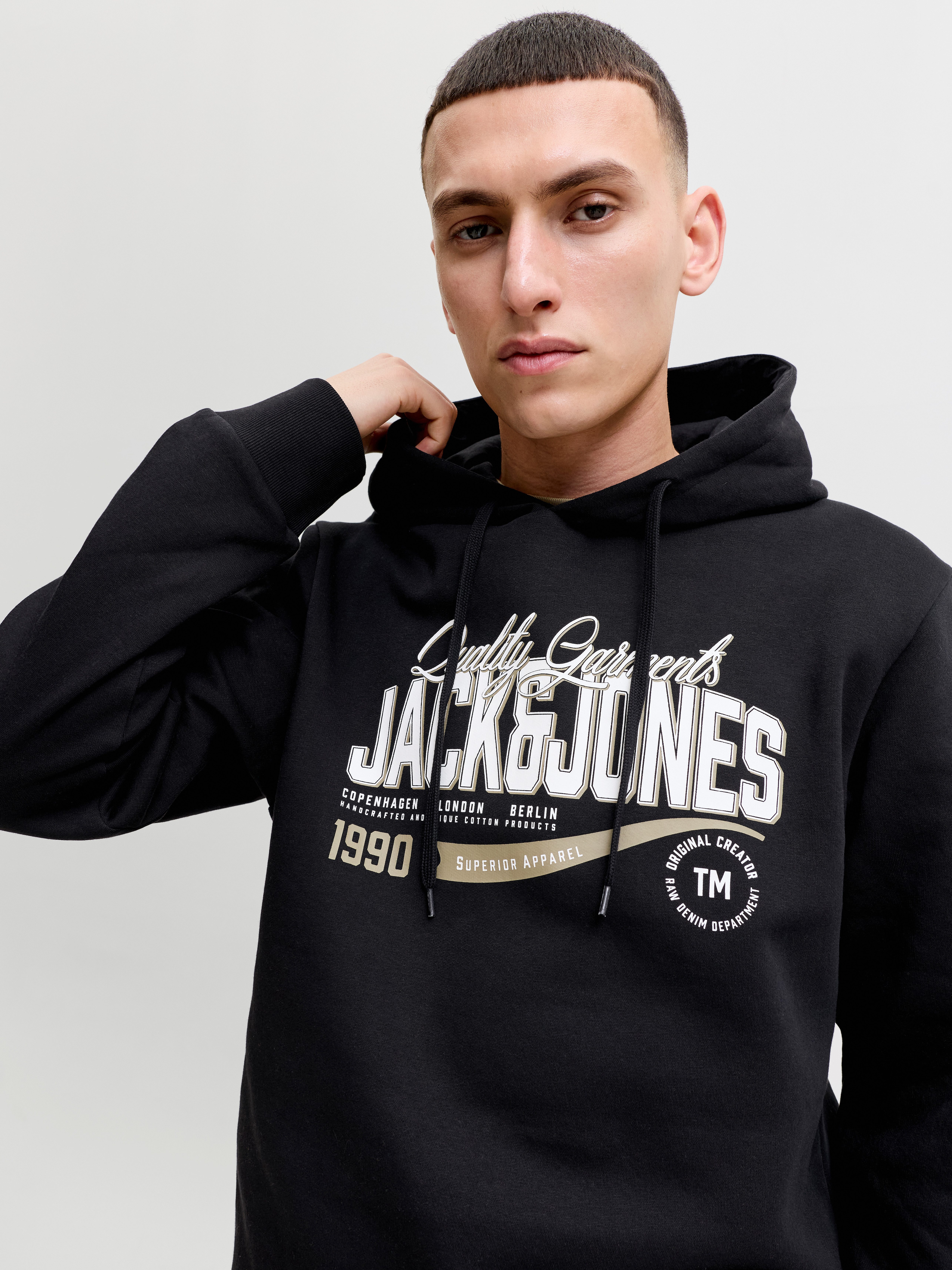 Jack & Jones Kapuzensweatshirt JJELOGO SWEAT HOOD 2 COL AW26 SN Baumwollmischung, regular fit