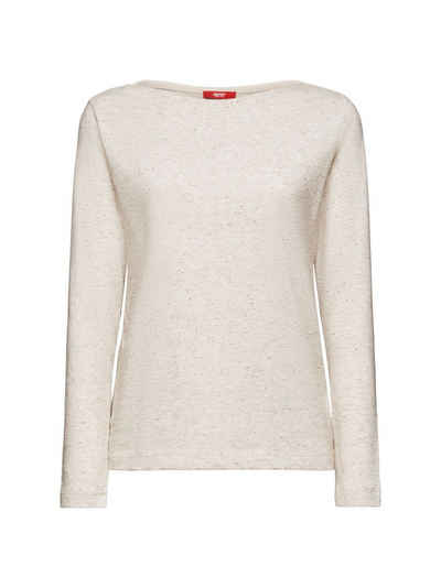 Esprit Langarmshirt Longsleeve mit weitem Ausschnitt (1-tlg)