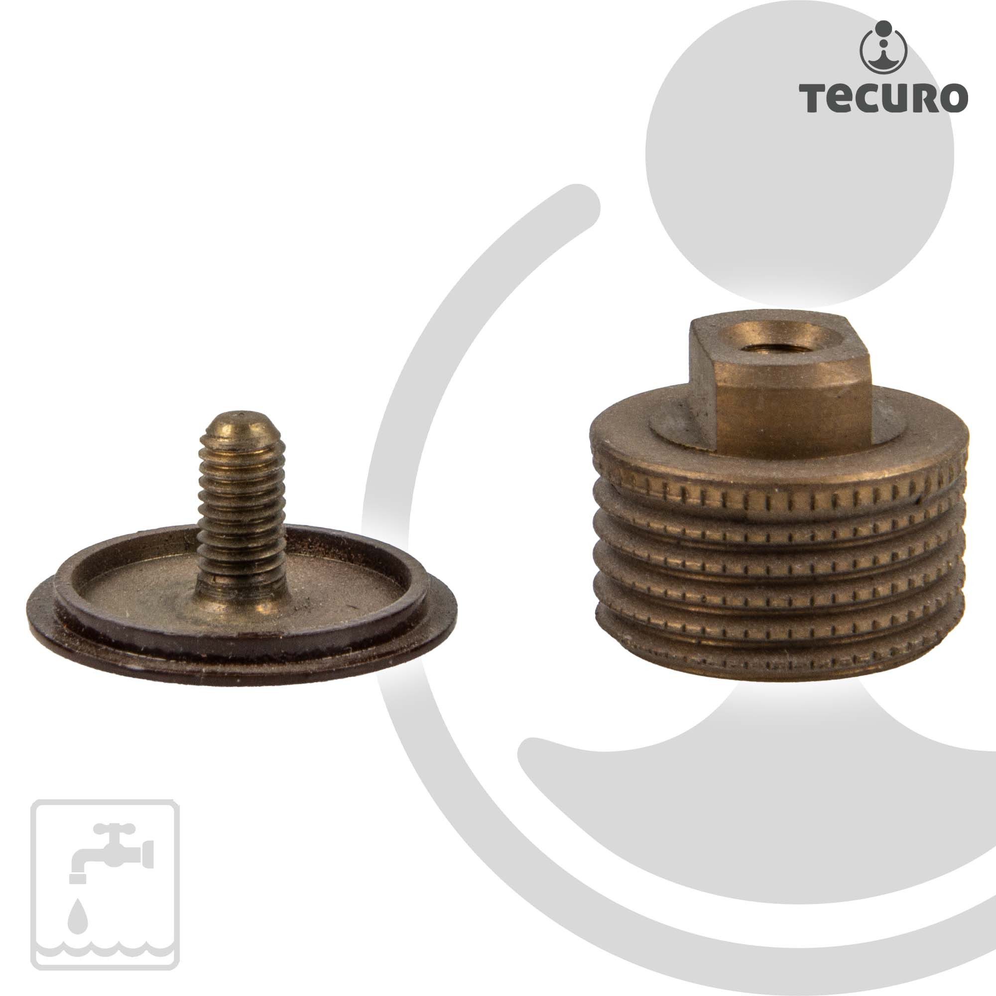 tecuro Gewindefitting Verschluss - Stopfen AG G 1/2 Zoll, optional mit Rosette, 1/2 Zoll
