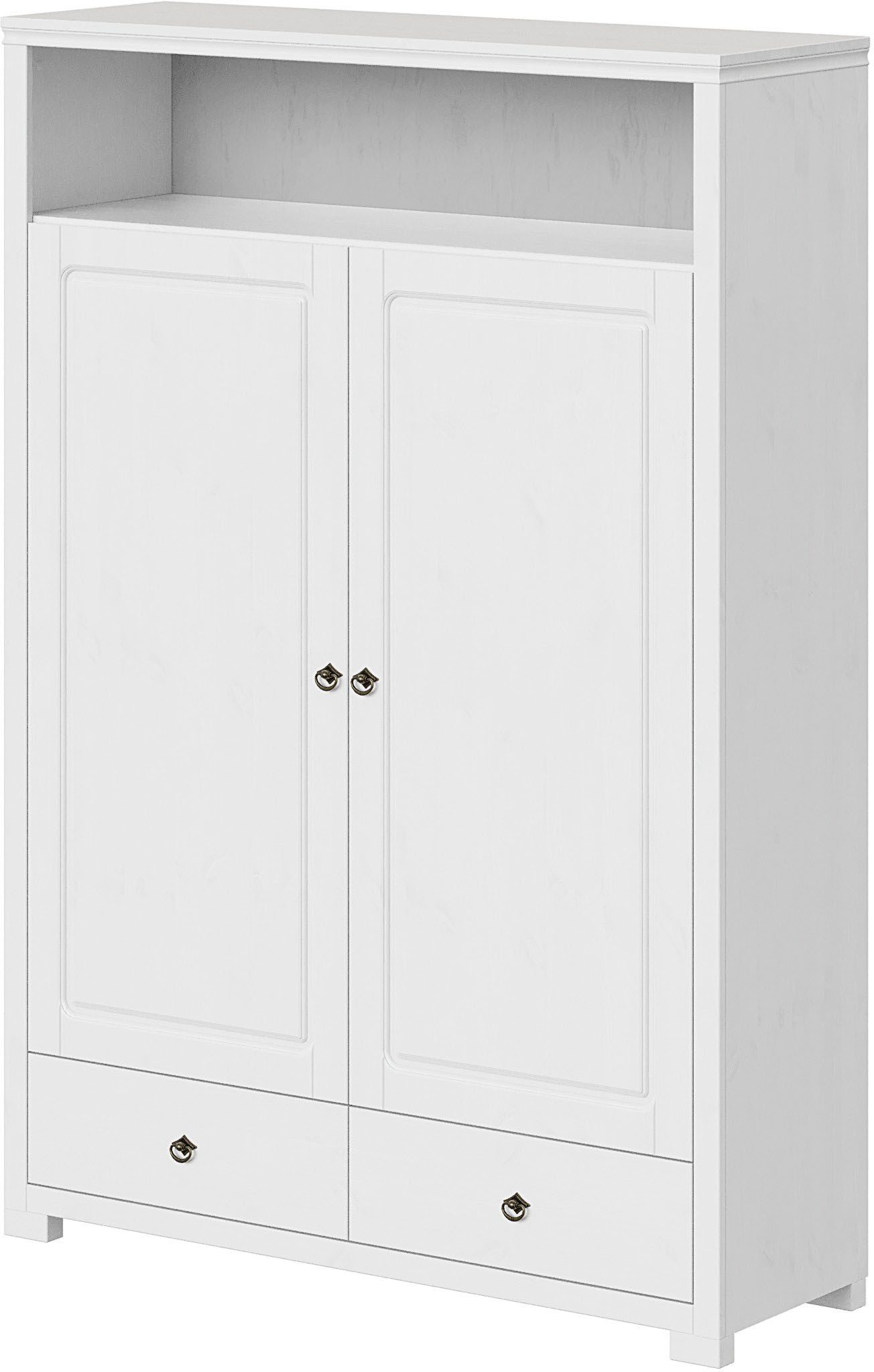 OTTO home Wäscheschrank Gotland! Home Office Schrank, Mehrzweckschrank, Büroschrank (H/B/T ca. 180/125/40cm) mit Ausziehregal, Schublade, stabil + langlebig, Massivholz made in EU