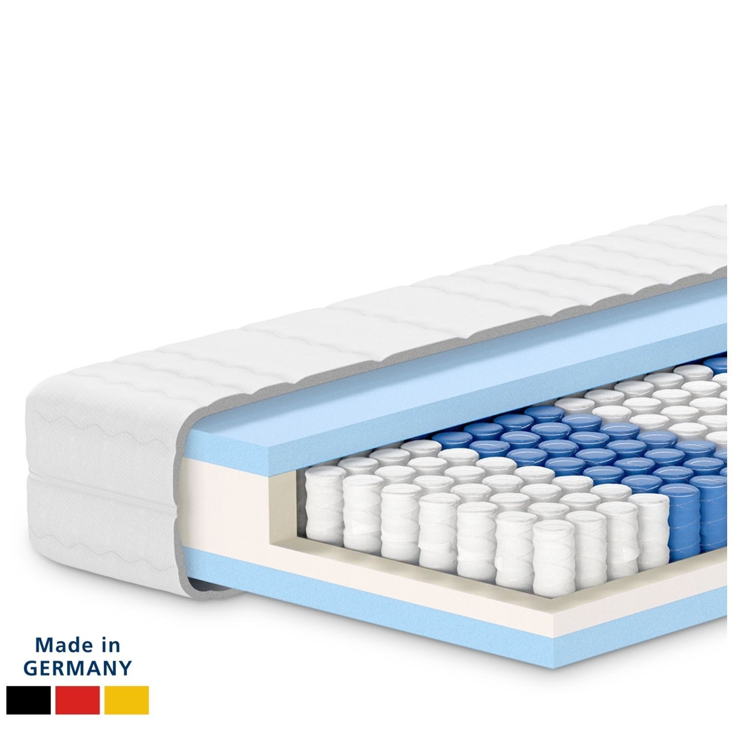 Taschenfederkernmatratze 7-Zonen Federkernmatratze, Ergonomische Matratze, Made in Germany, AM Qualitätsmatratzen, 20 cm hoch, 70x190 cm
